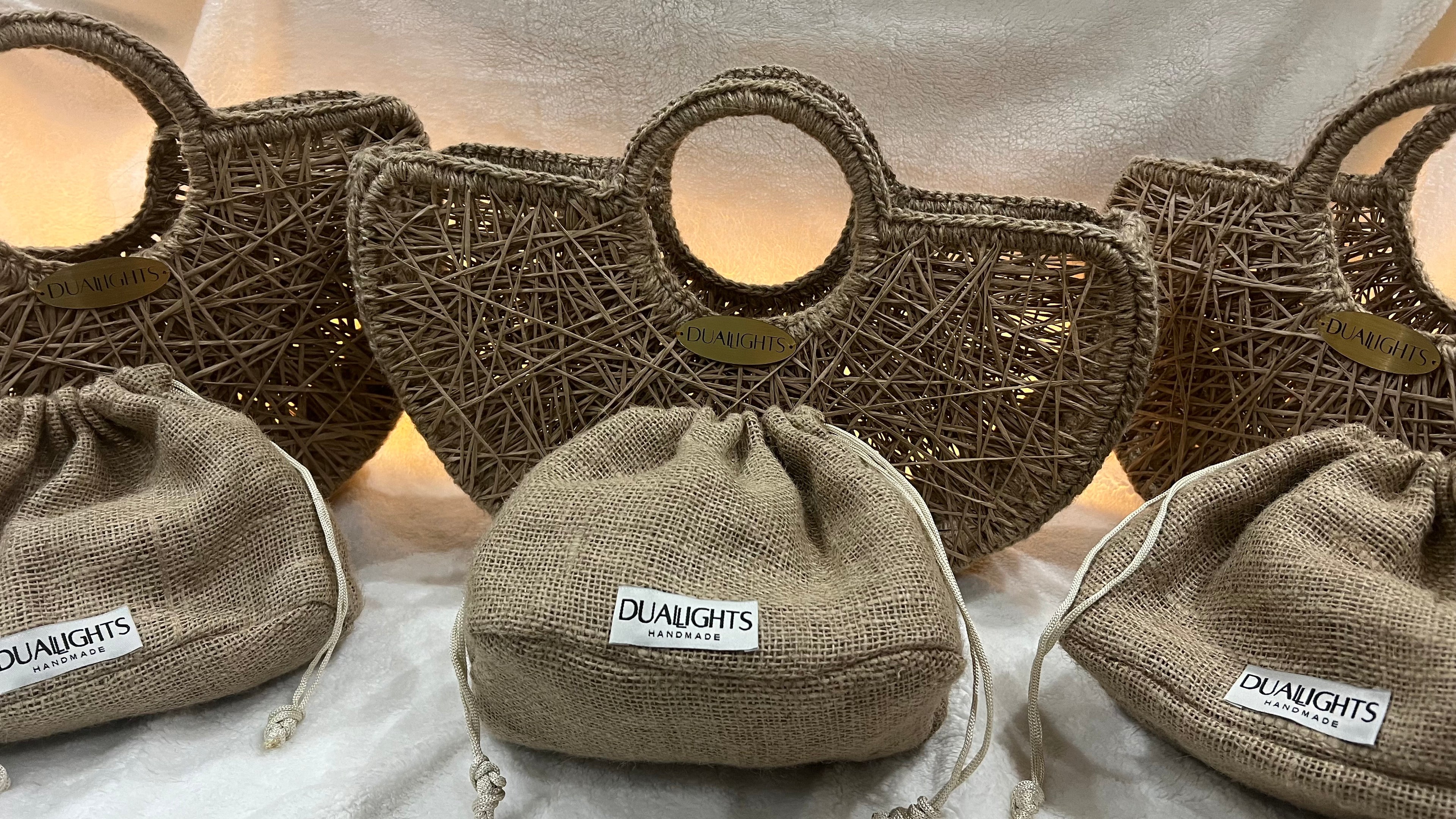 Raffia Half-Moon Bag