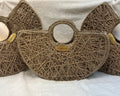 Raffia Half-Moon Bag