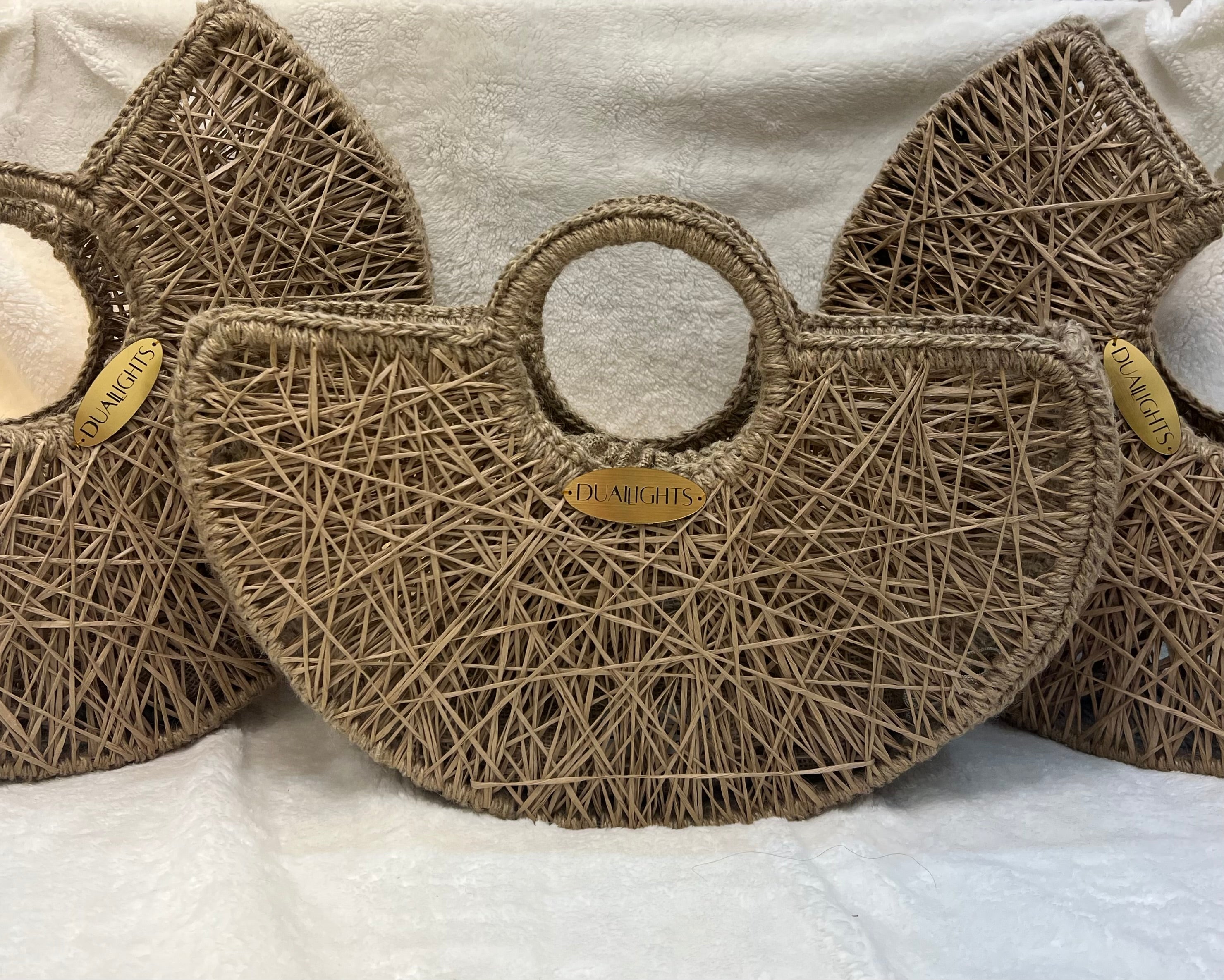 Raffia Half-Moon Bag