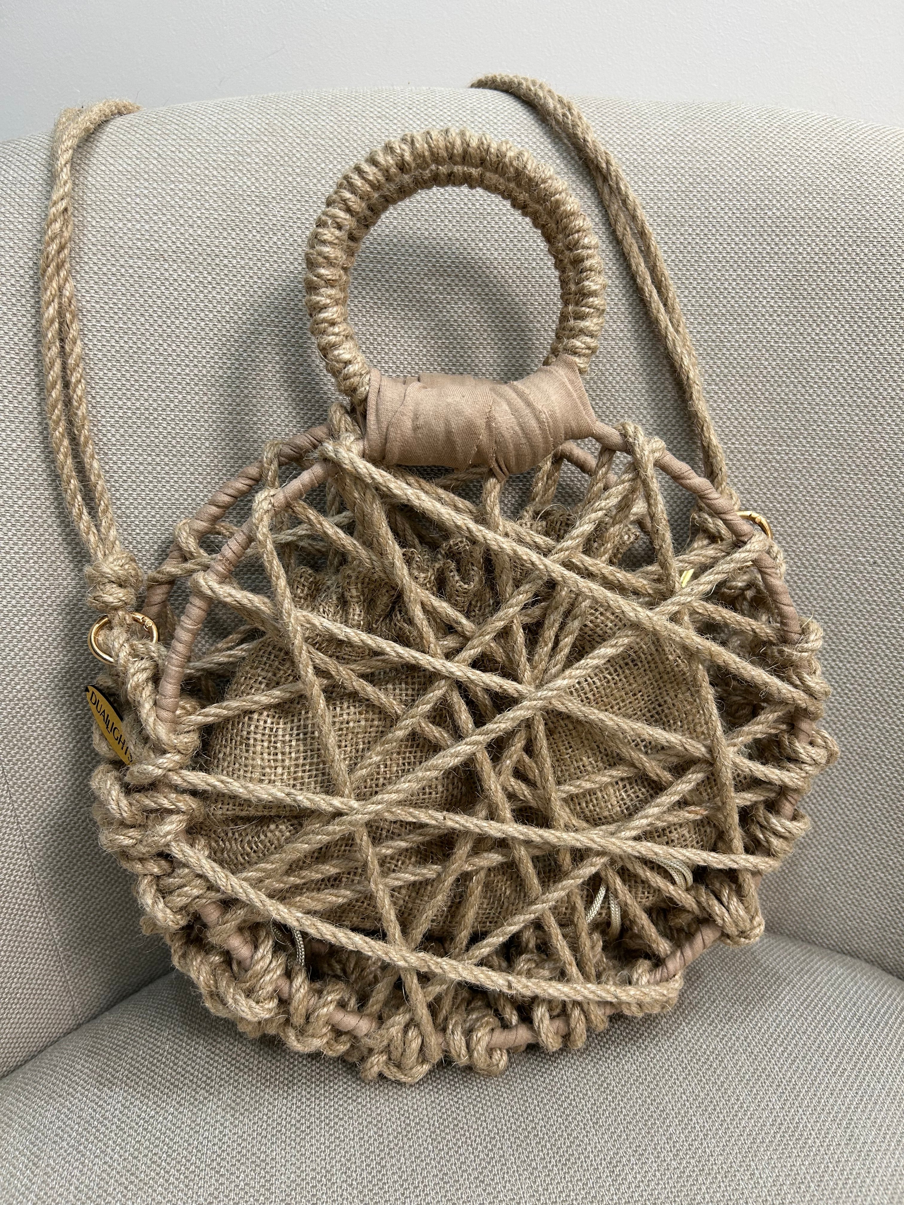 round cord bag natural jute