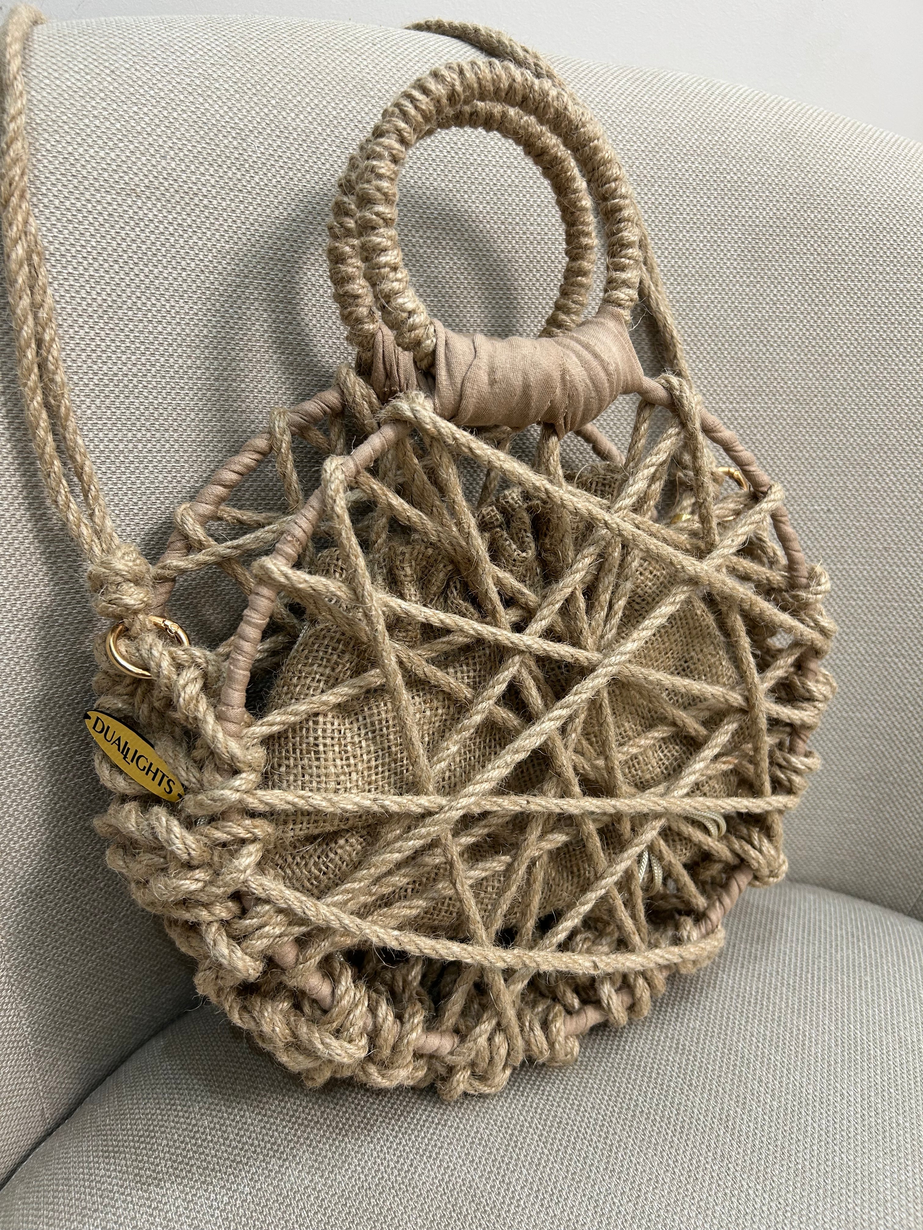 round cord bag natural jute