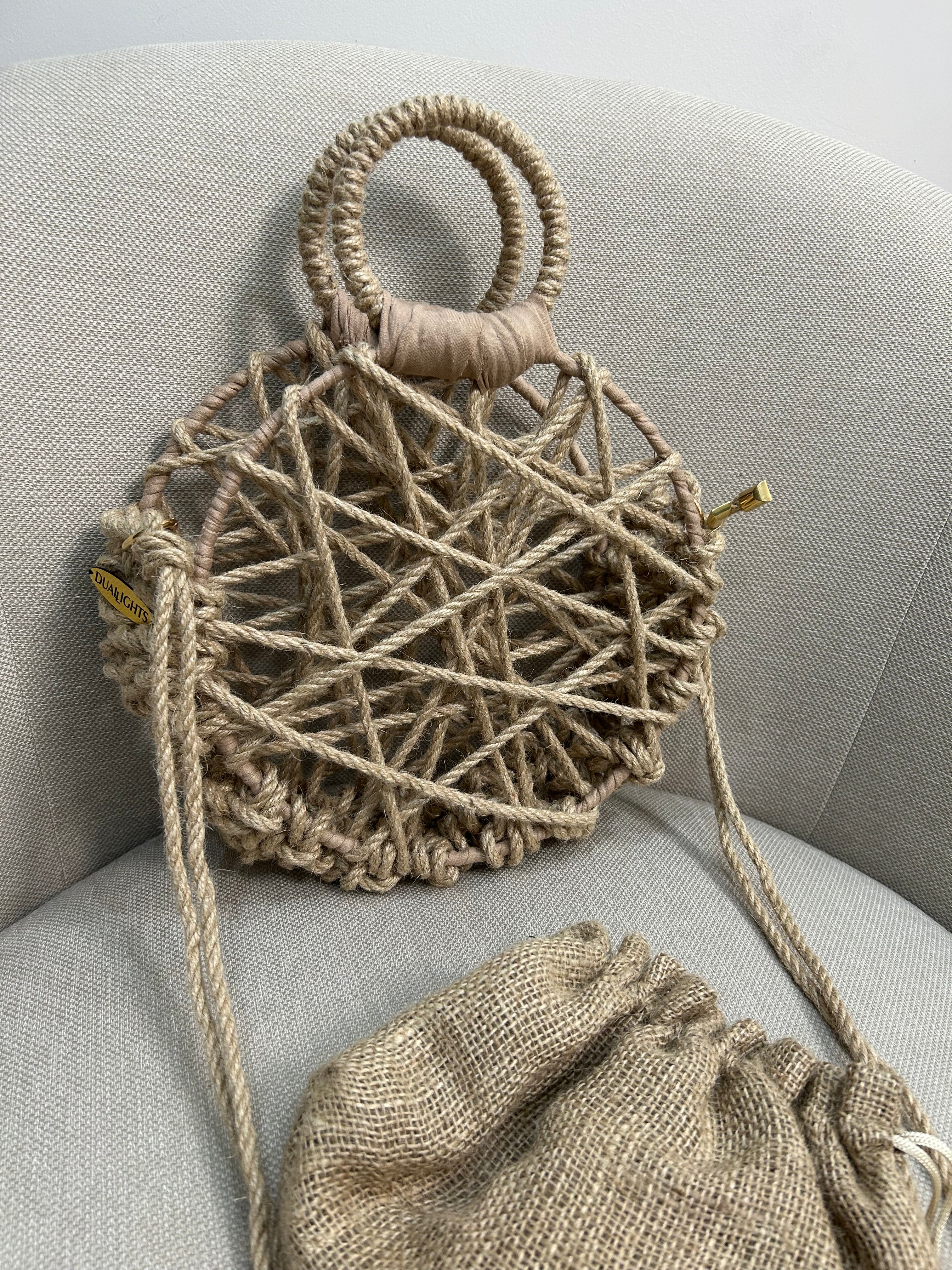 round cord bag natural jute