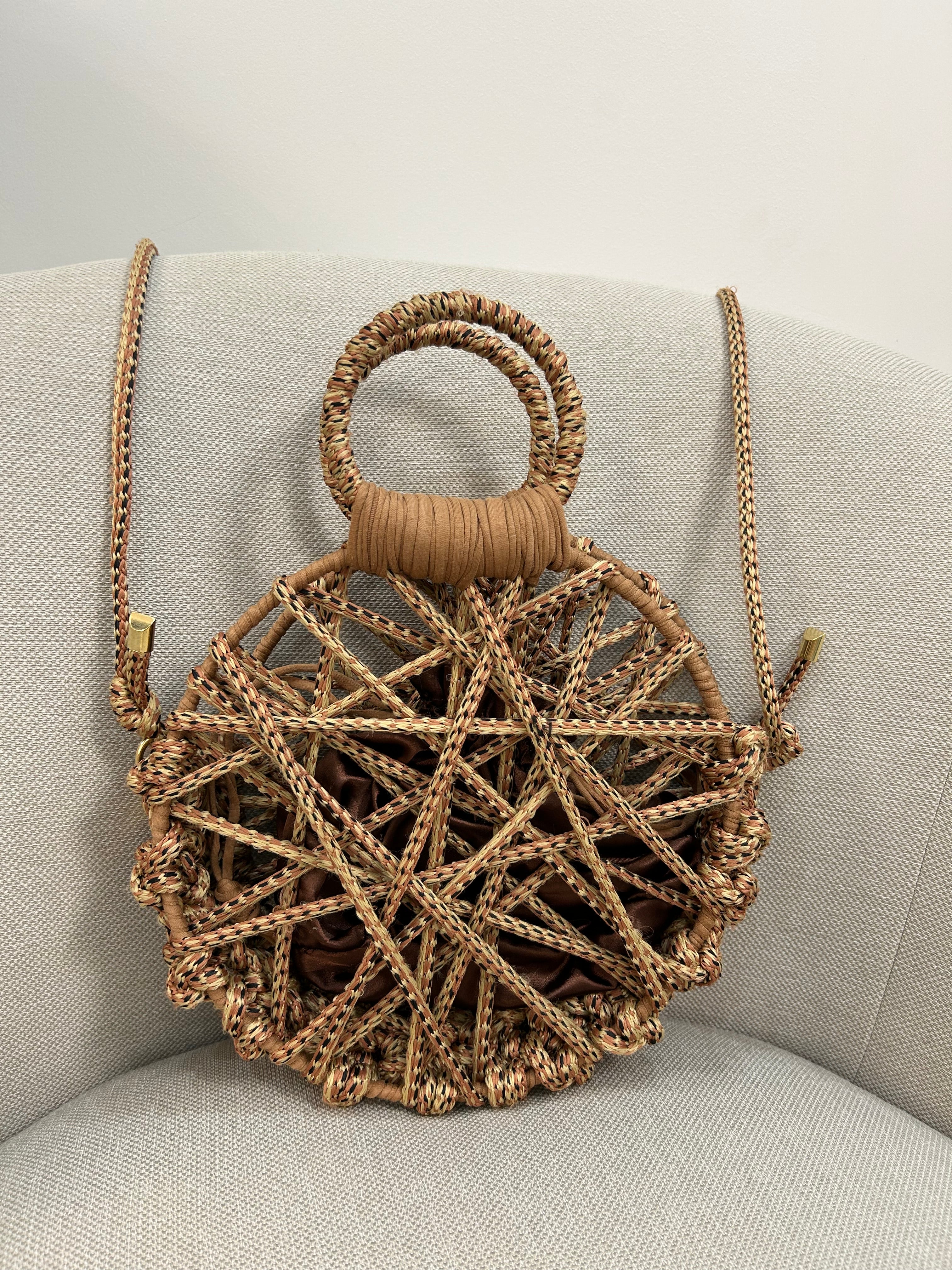 round cord bag brown