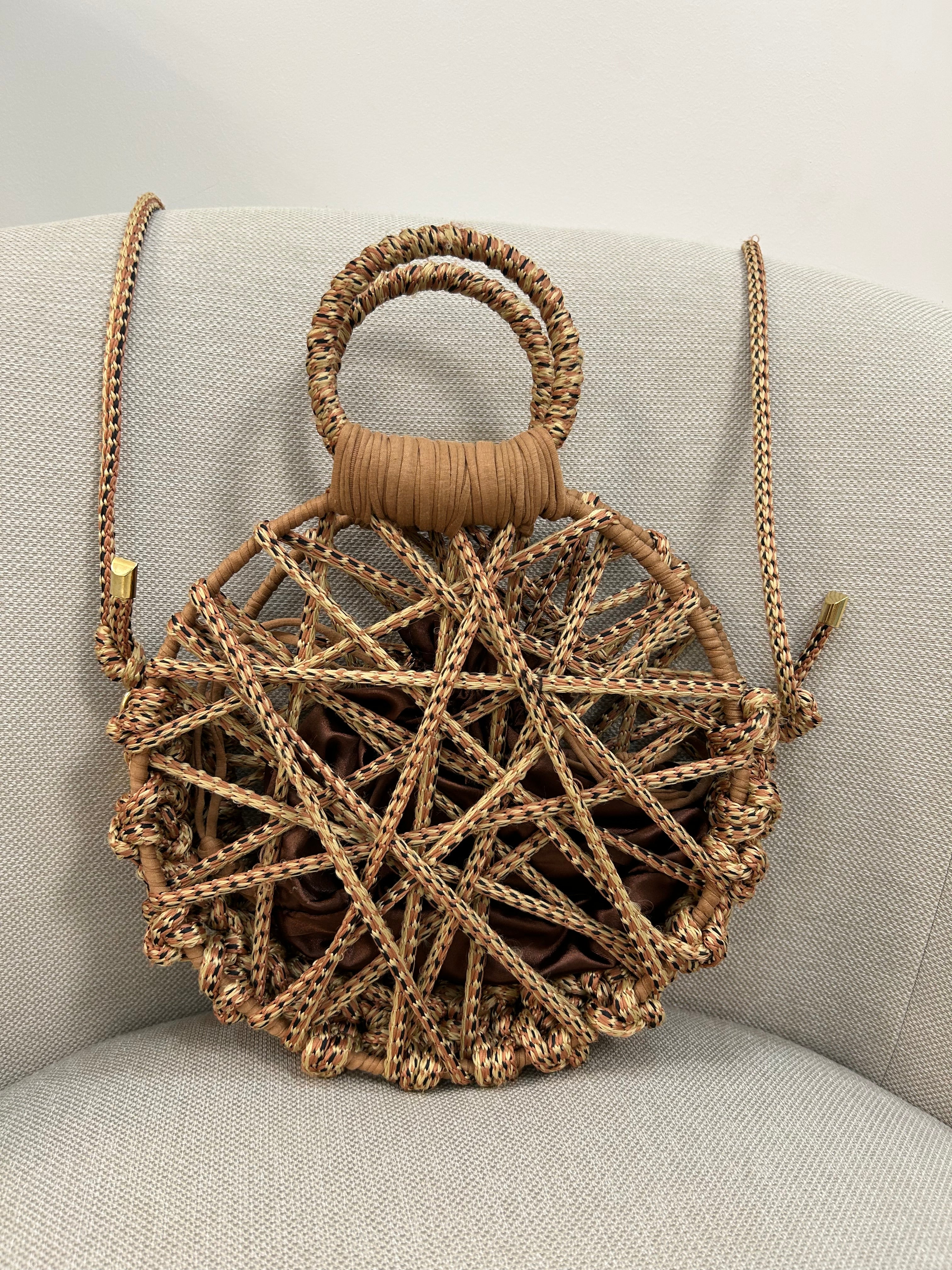 round cord bag brown