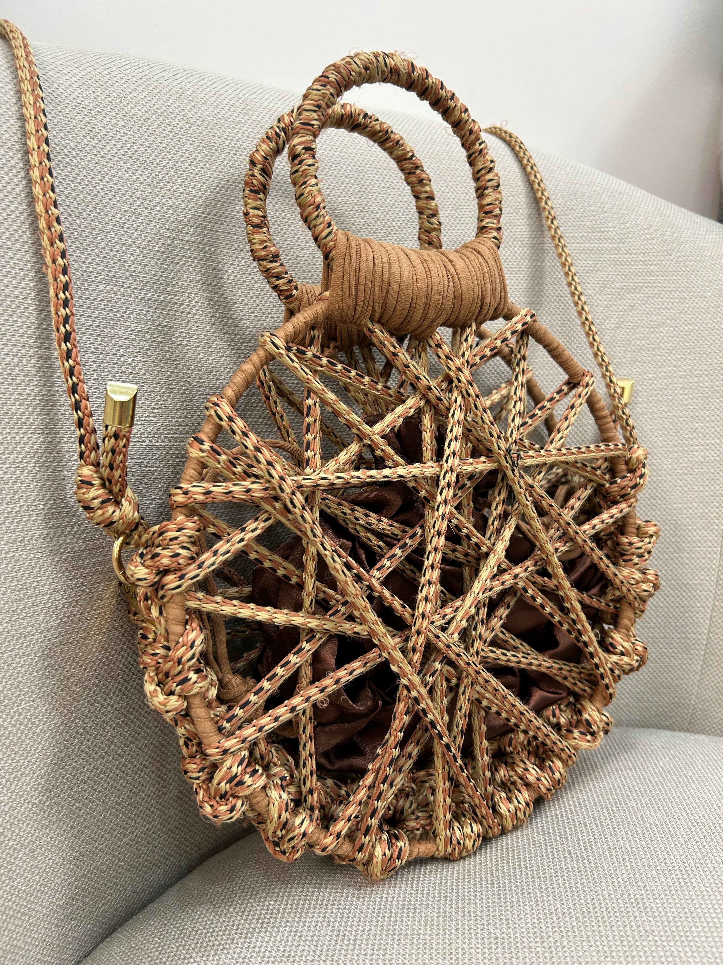 round cord bag brown