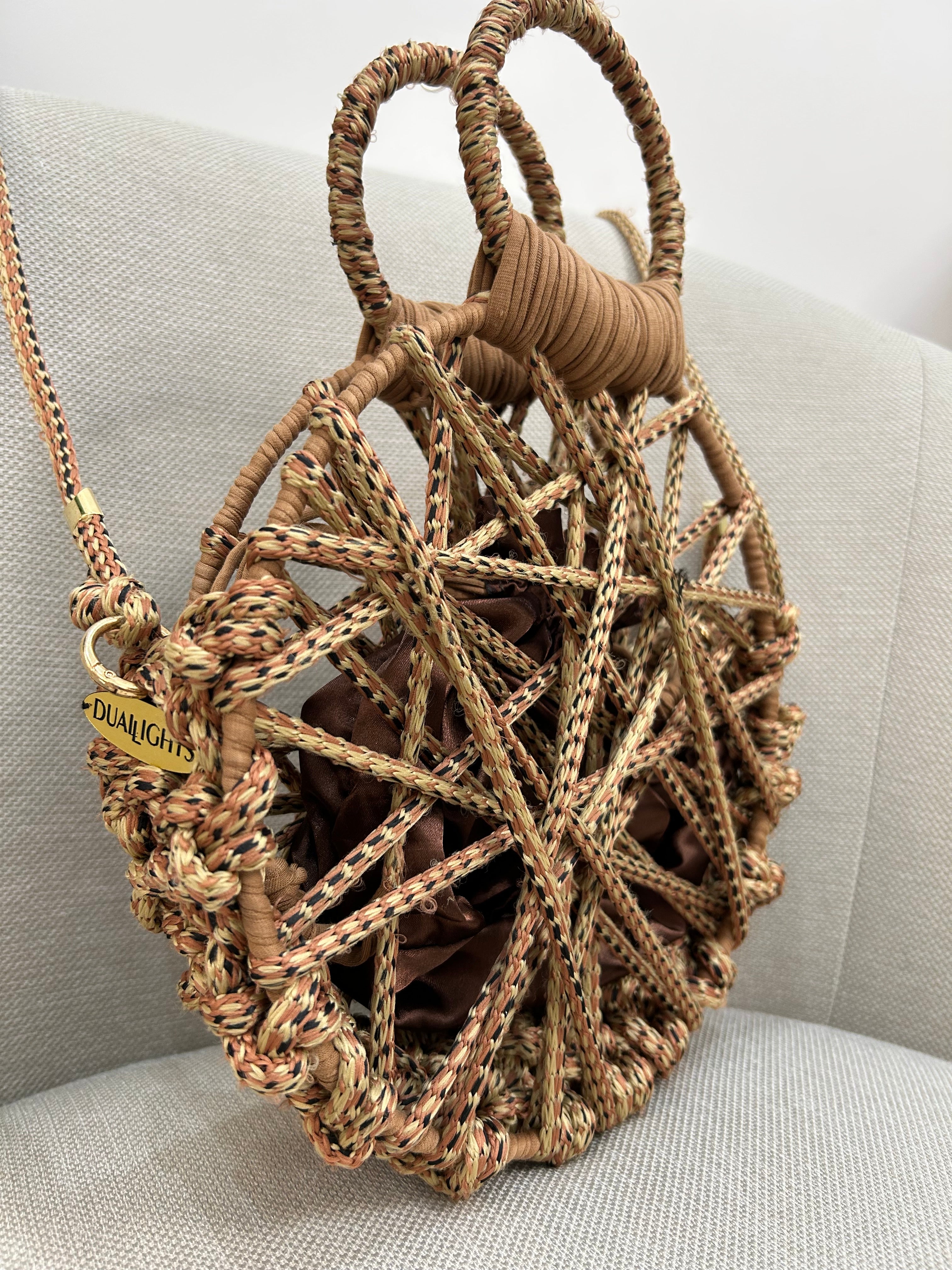 round cord bag brown