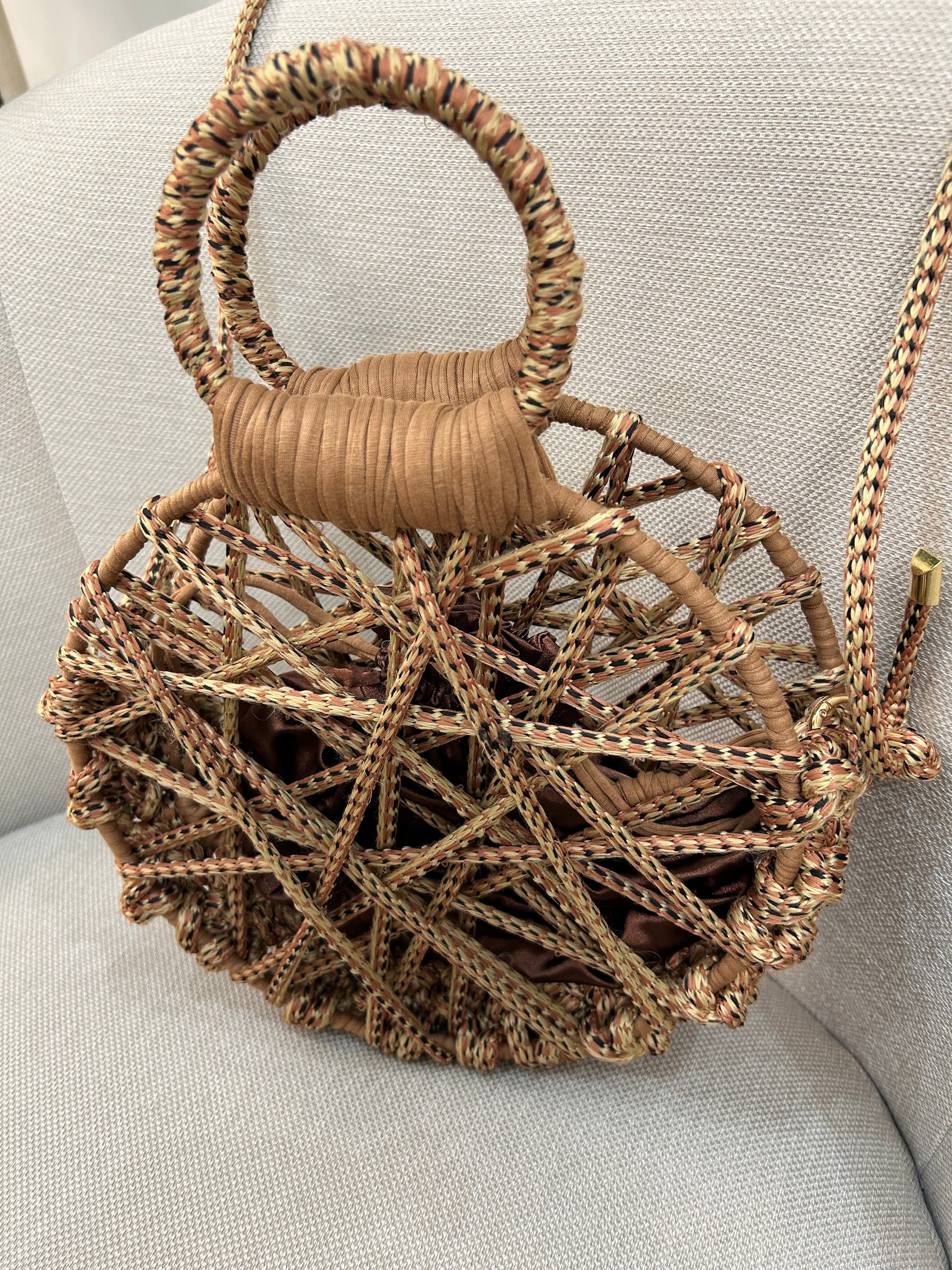 round cord bag brown