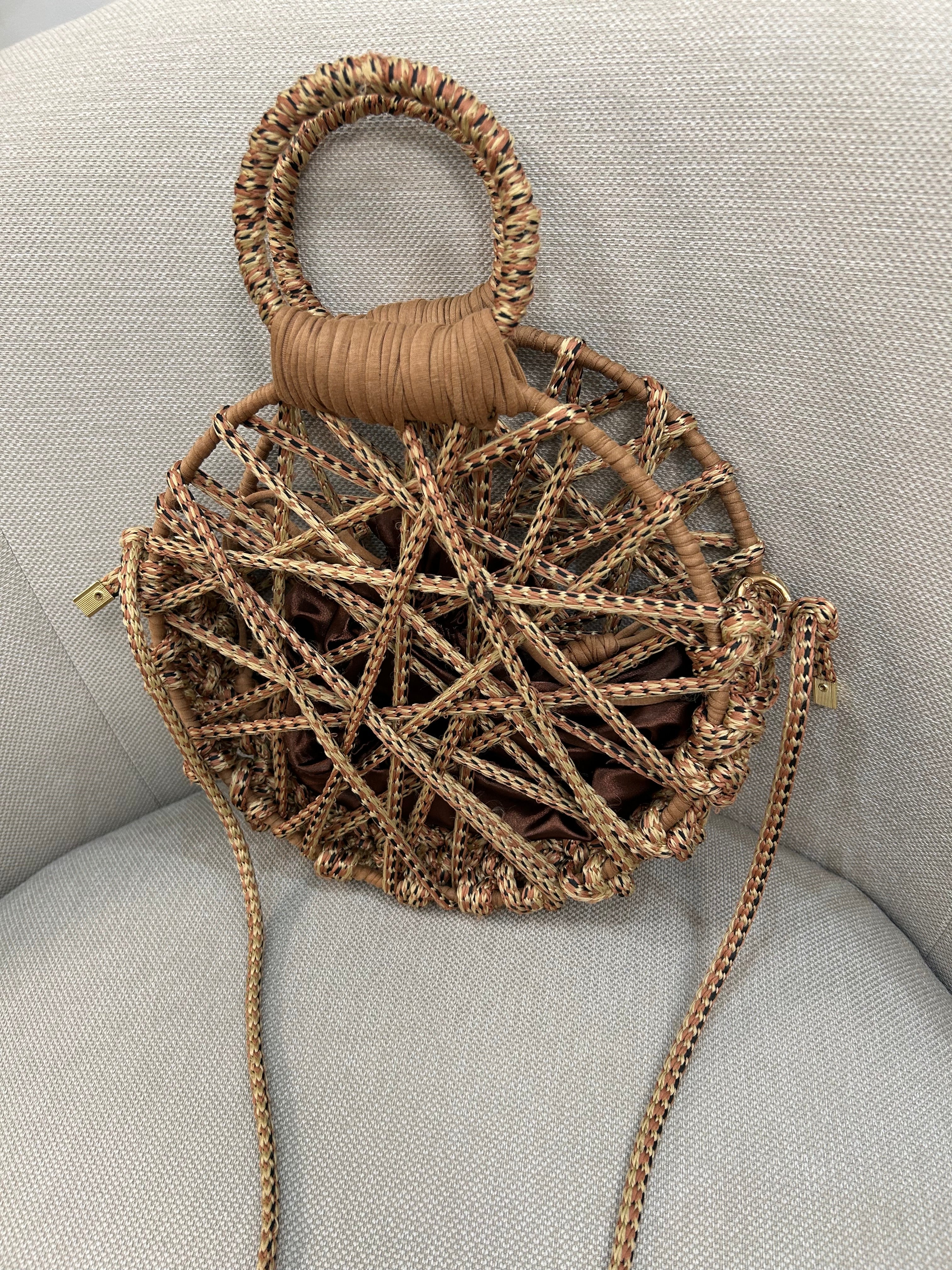 round cord bag brown