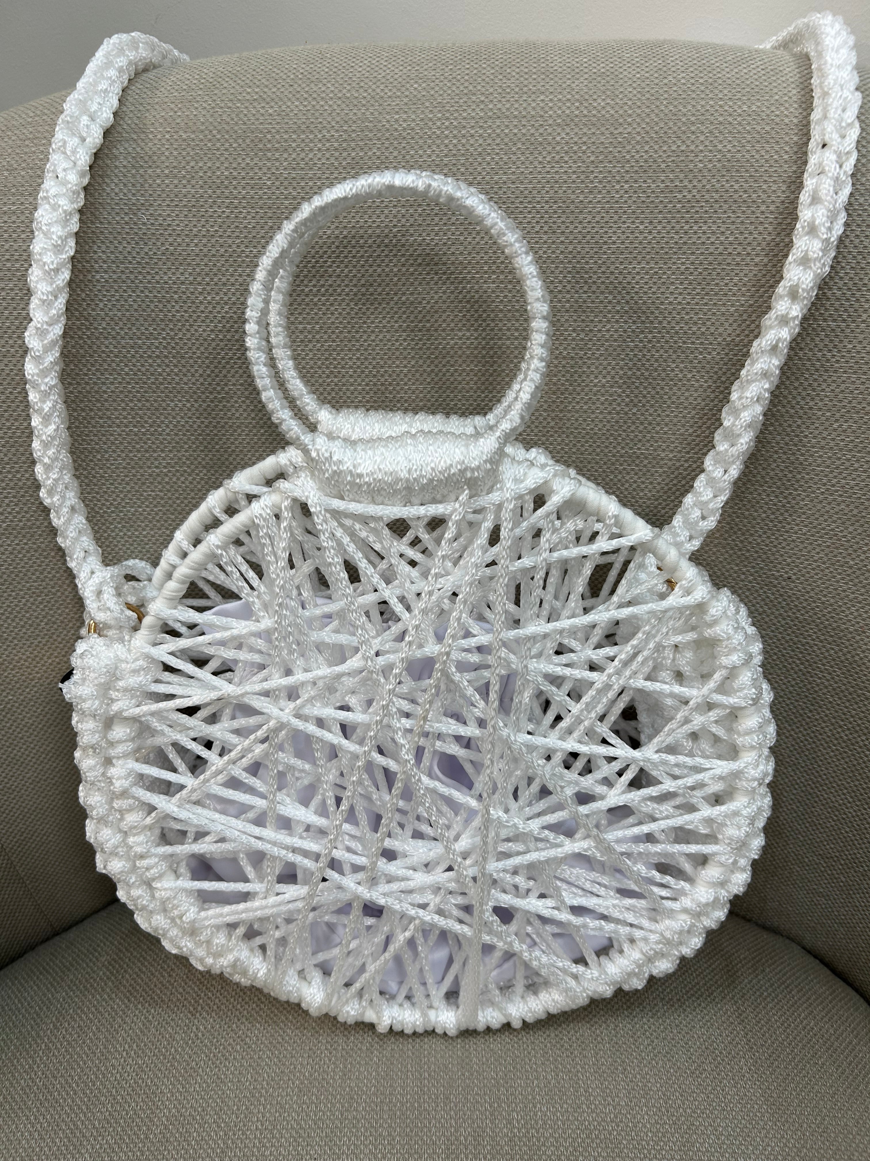 round cord bag white