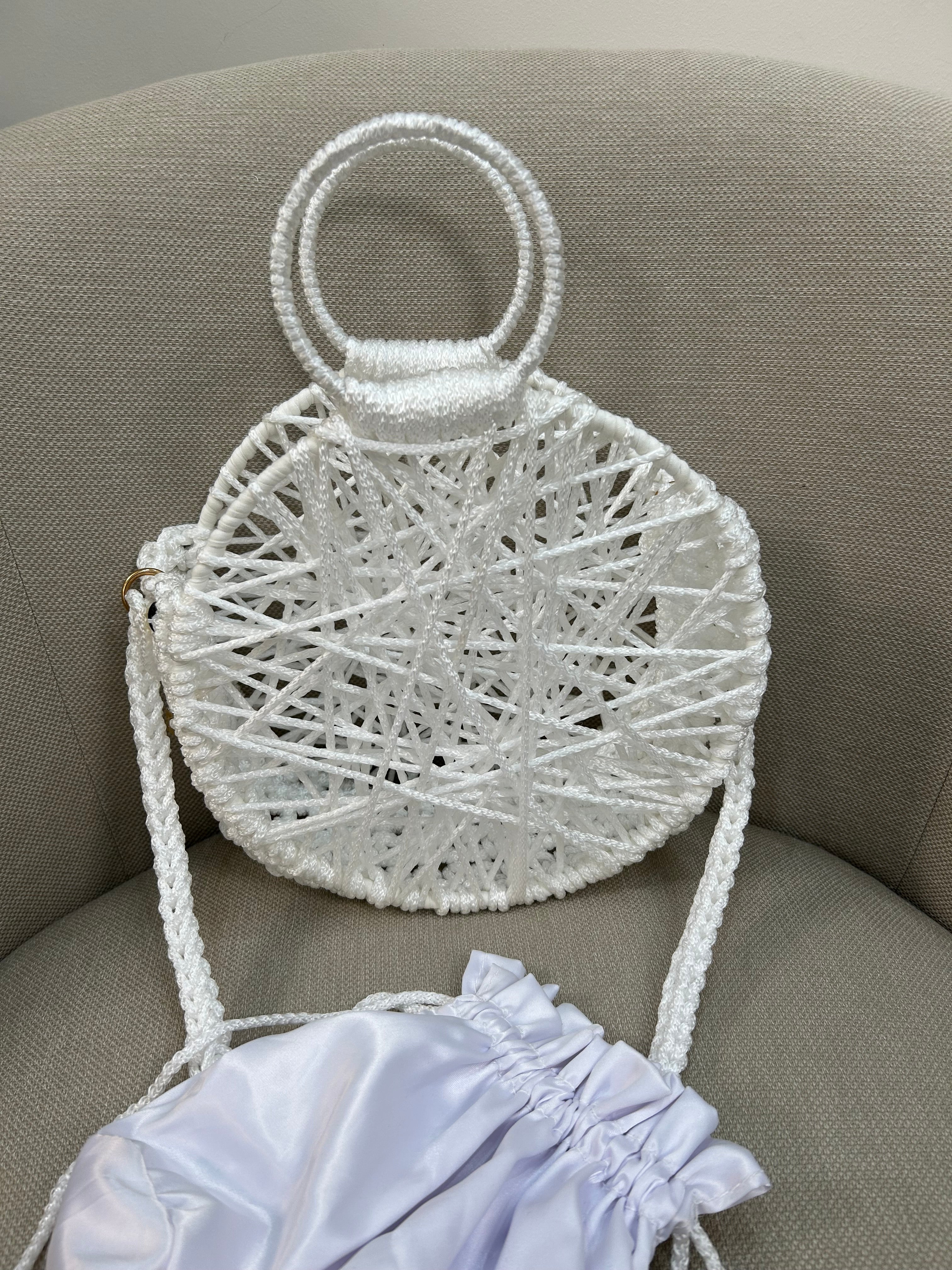 round cord bag white