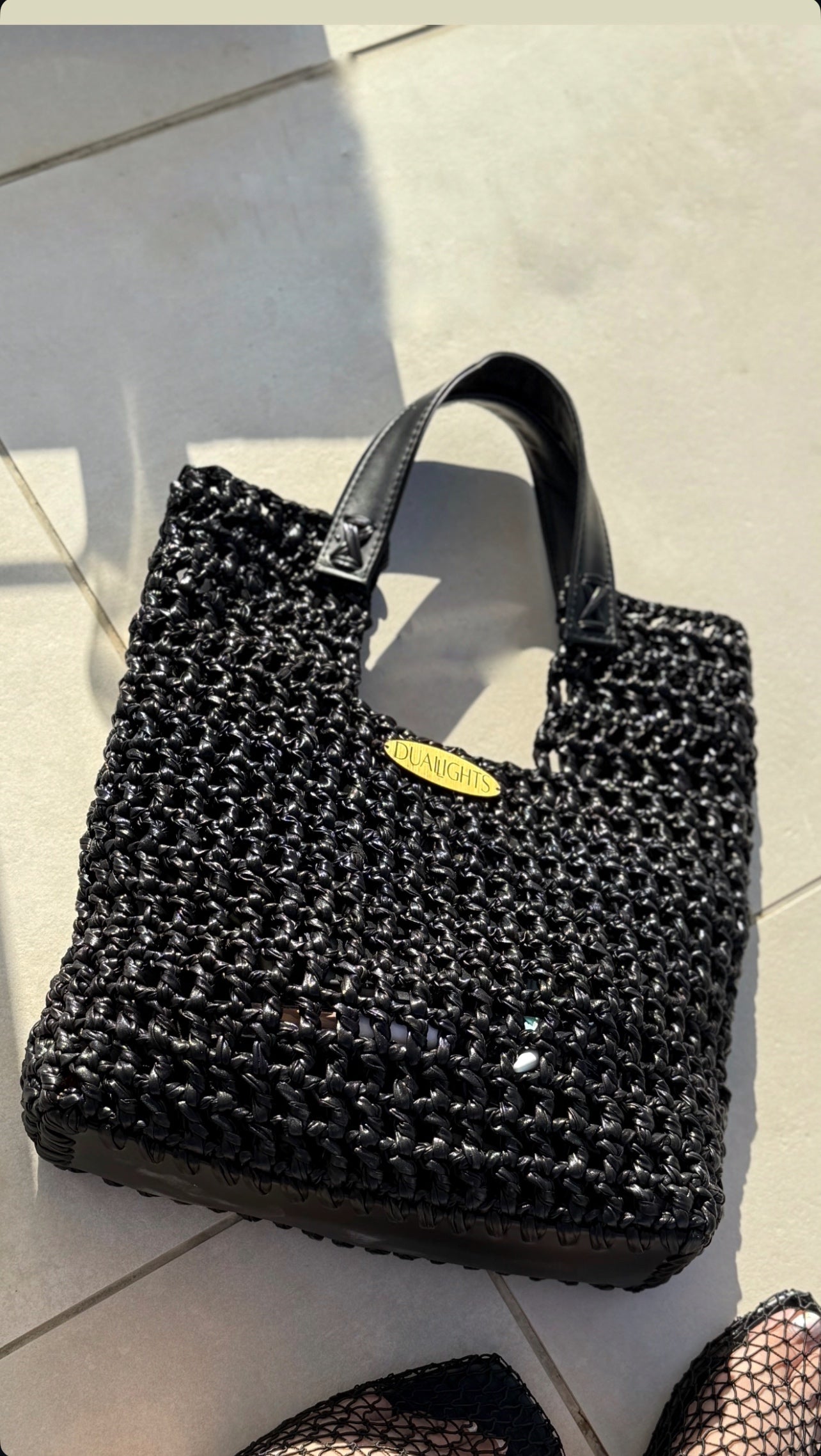 Structured Metallic Net Bag