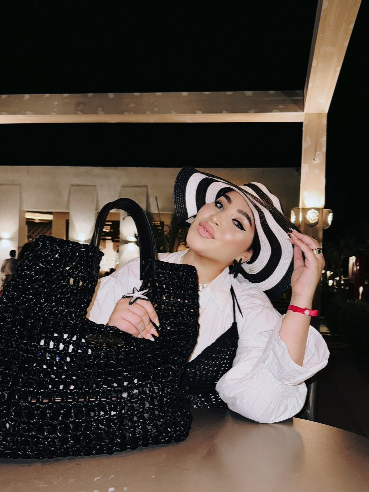 Structured Metallic Net Bag