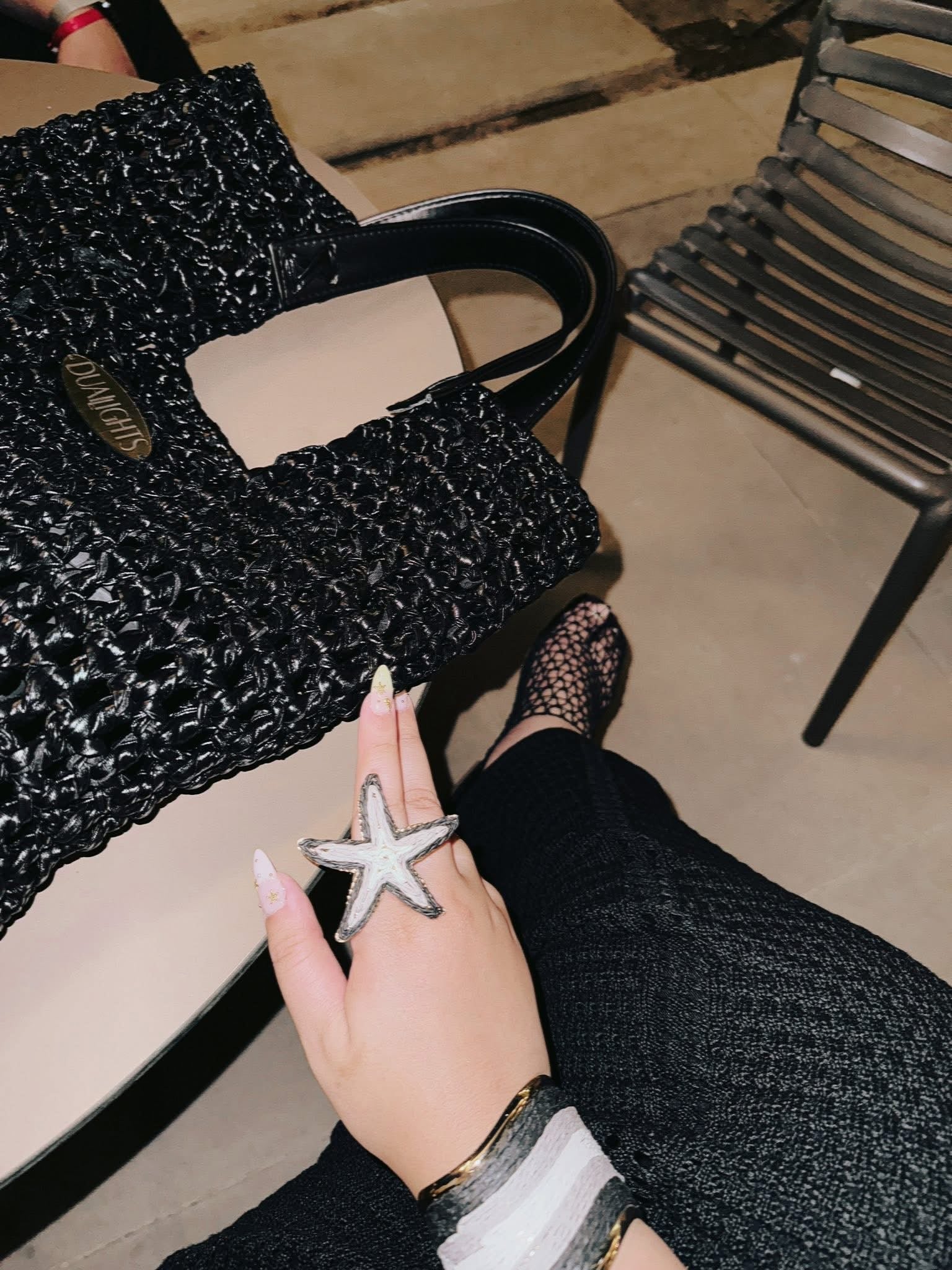 Structured Metallic Net Bag
