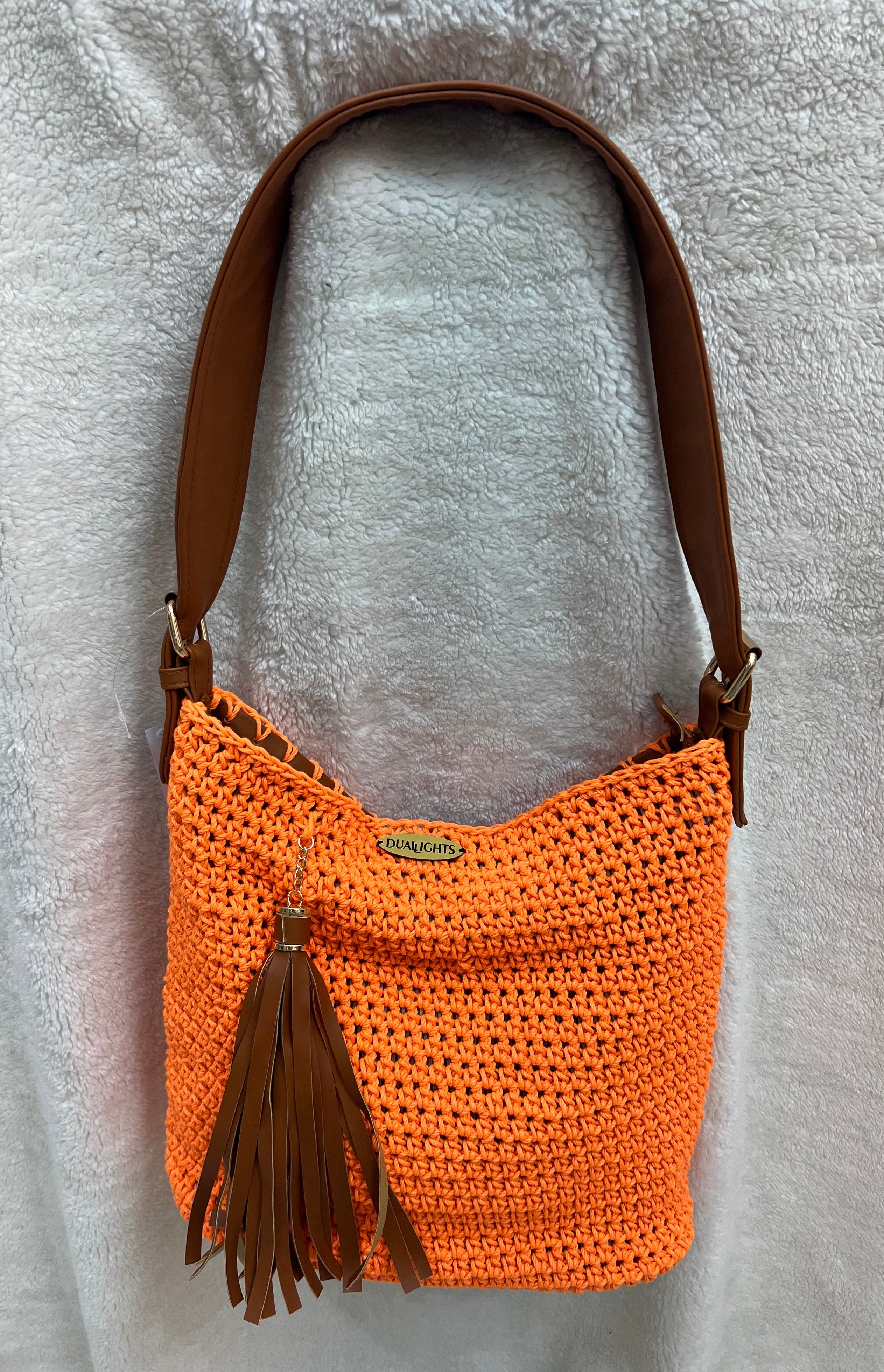 essential shoulder bag, havan / neon orange