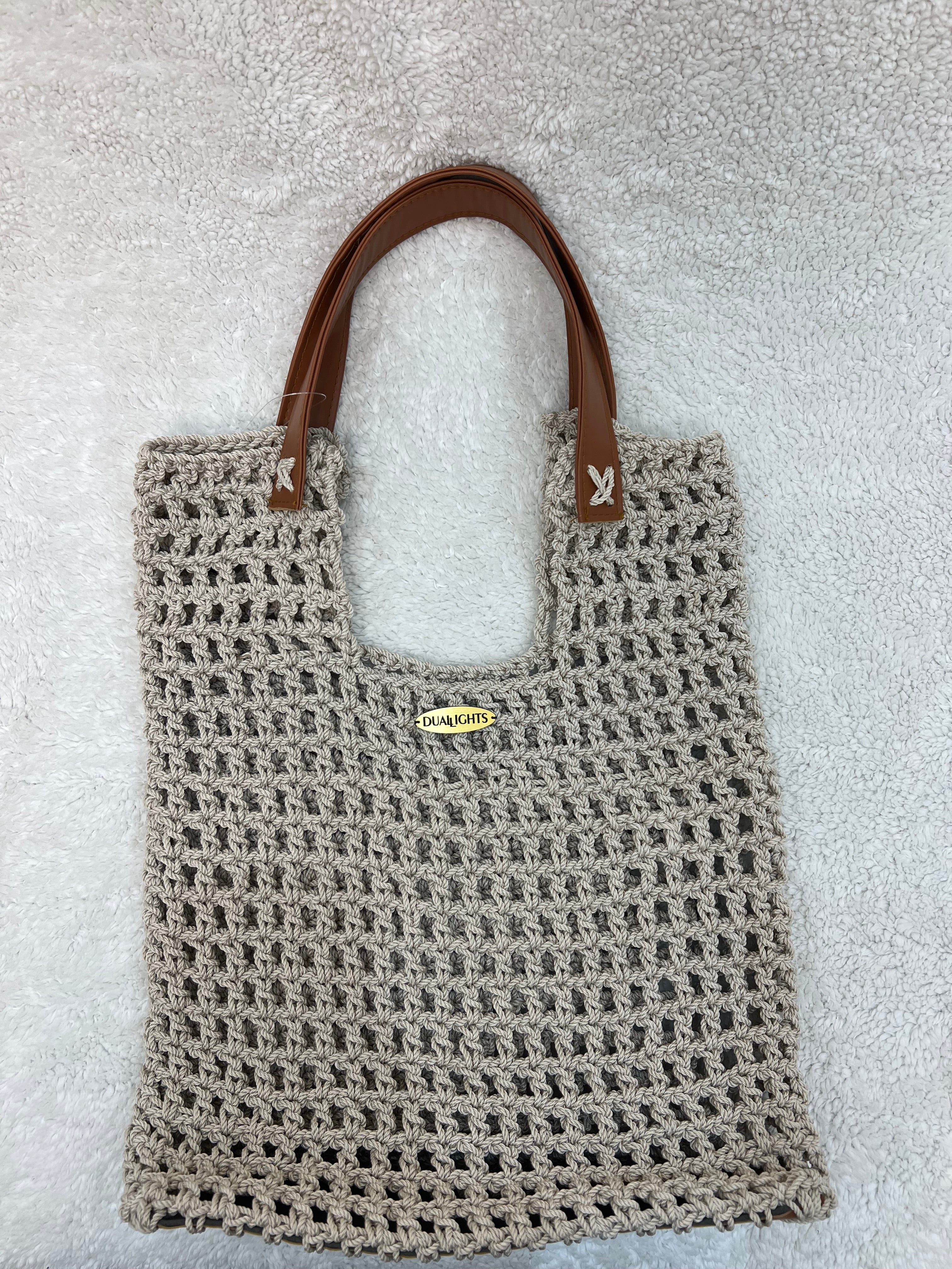 structured net bag beige