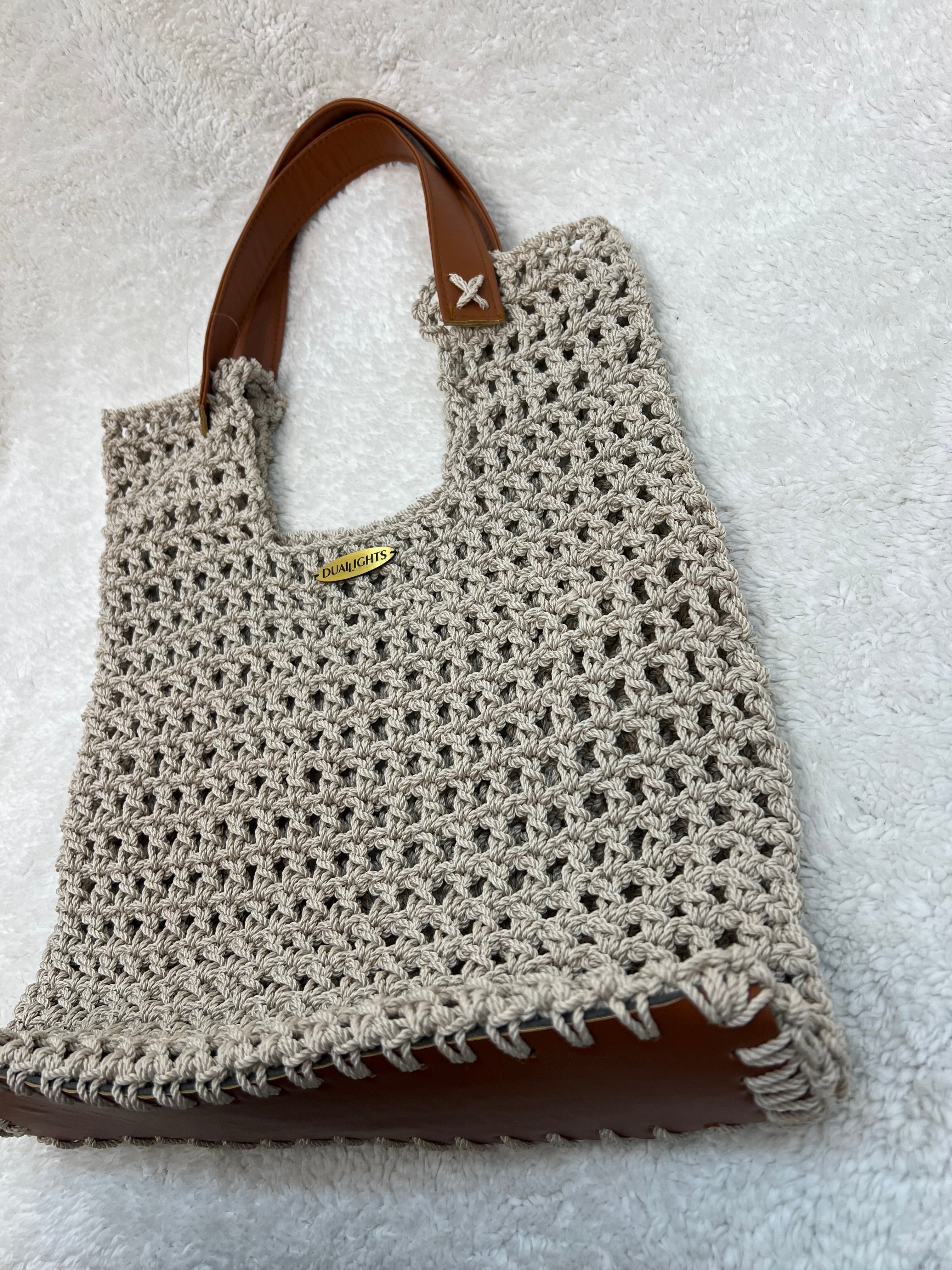 structured net bag beige