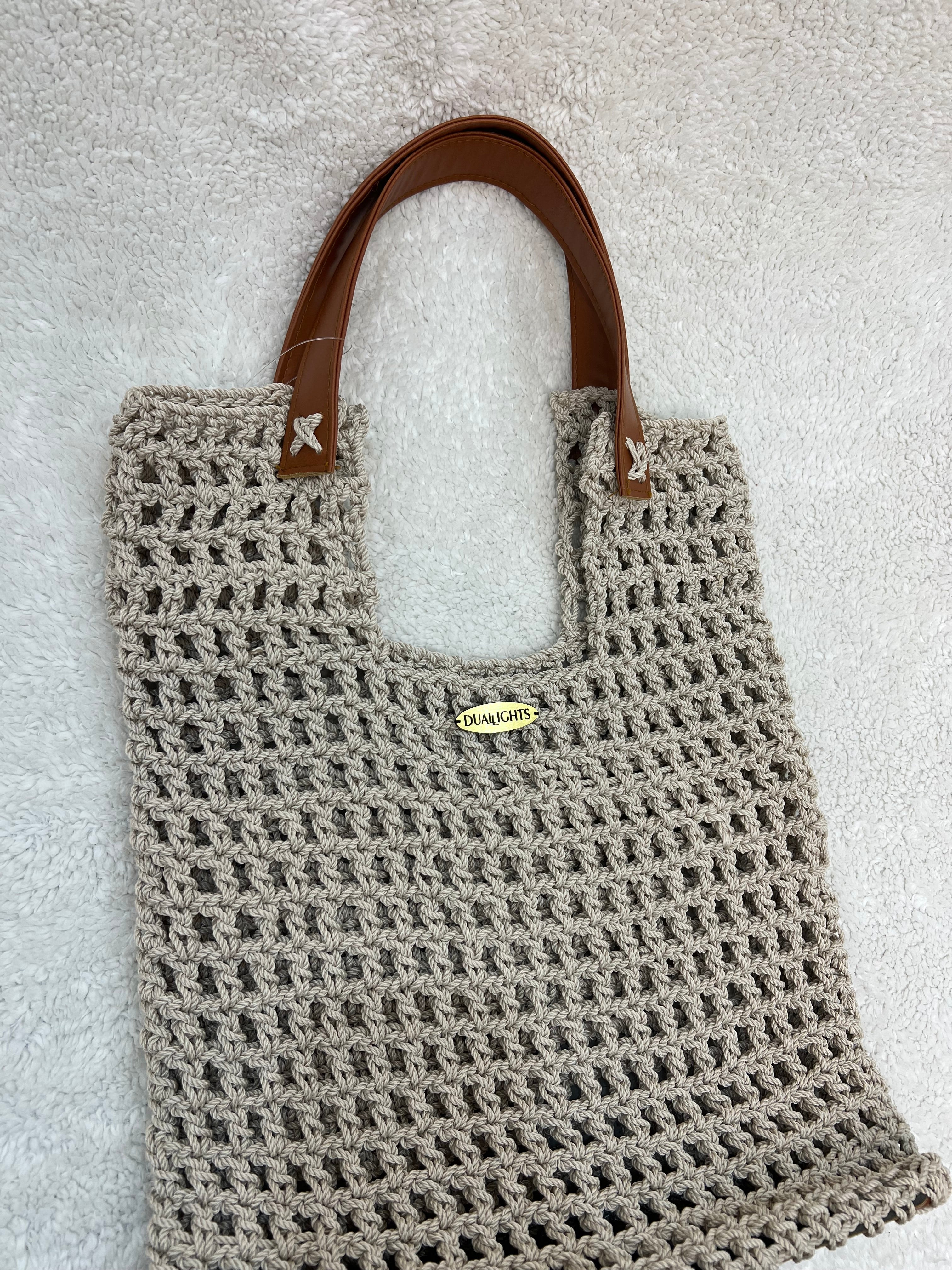 structured net bag beige