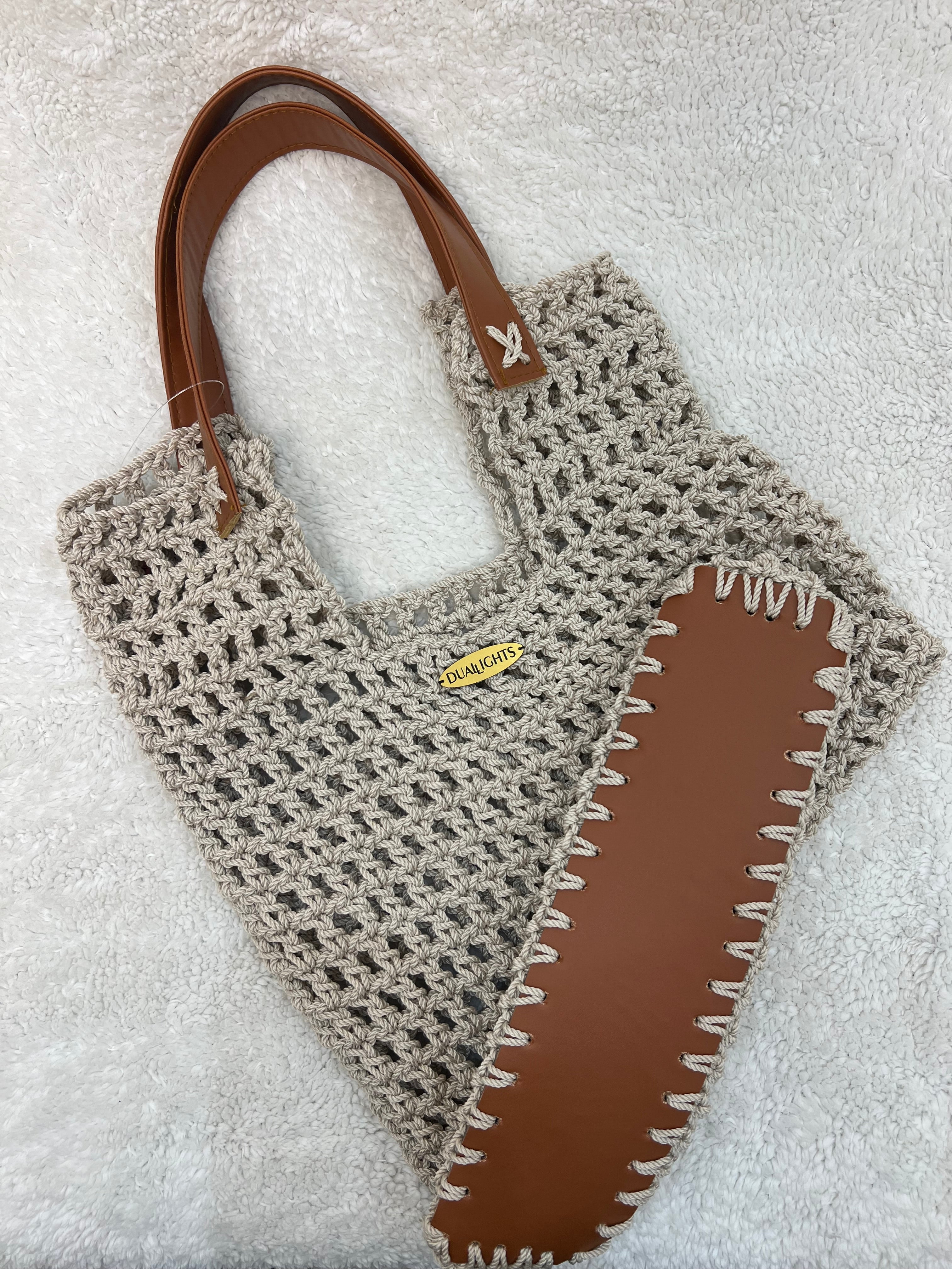 structured net bag beige