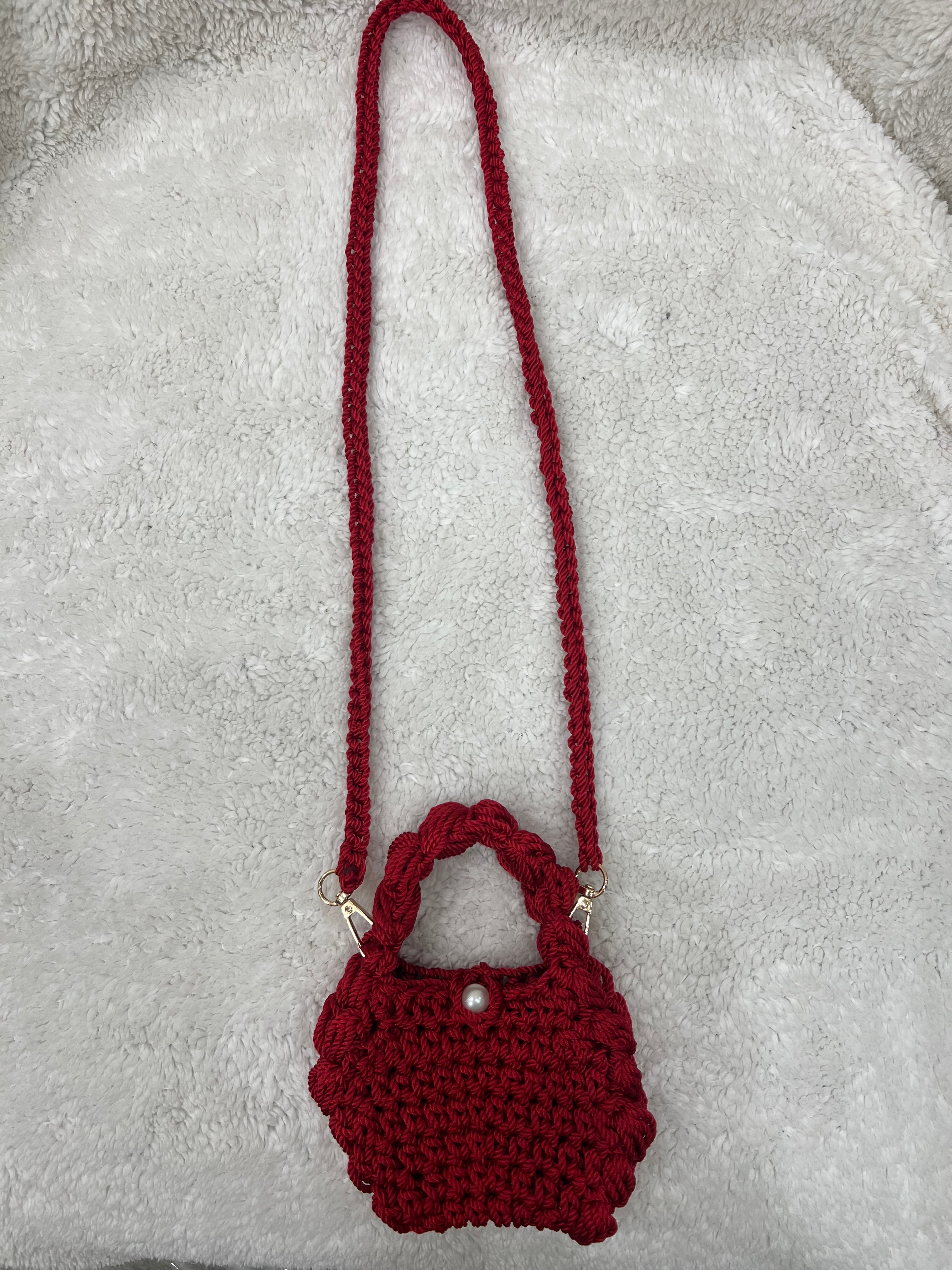 mini puffed crossbody bag /red