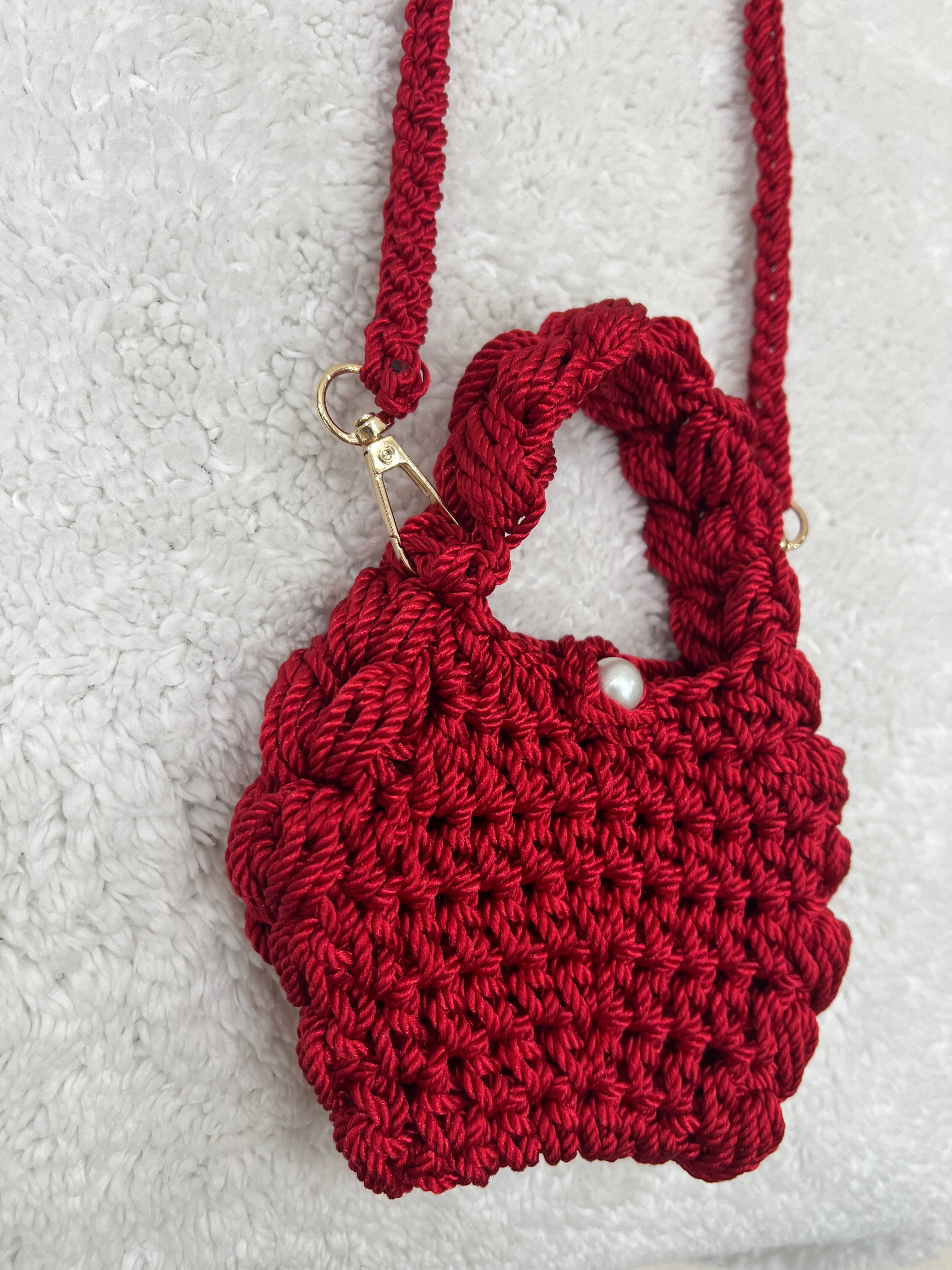 mini puffed crossbody bag /red