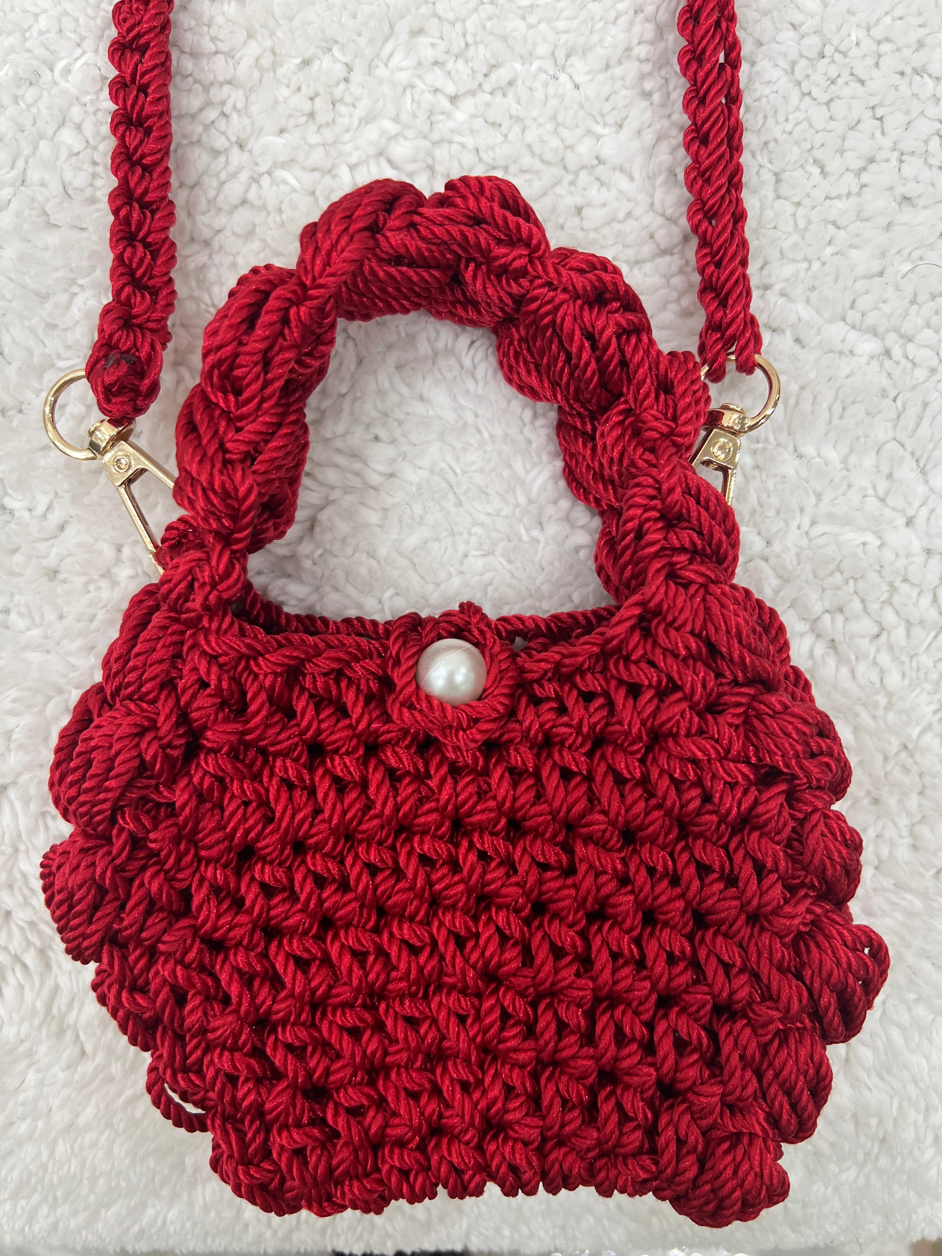 mini puffed crossbody bag /red