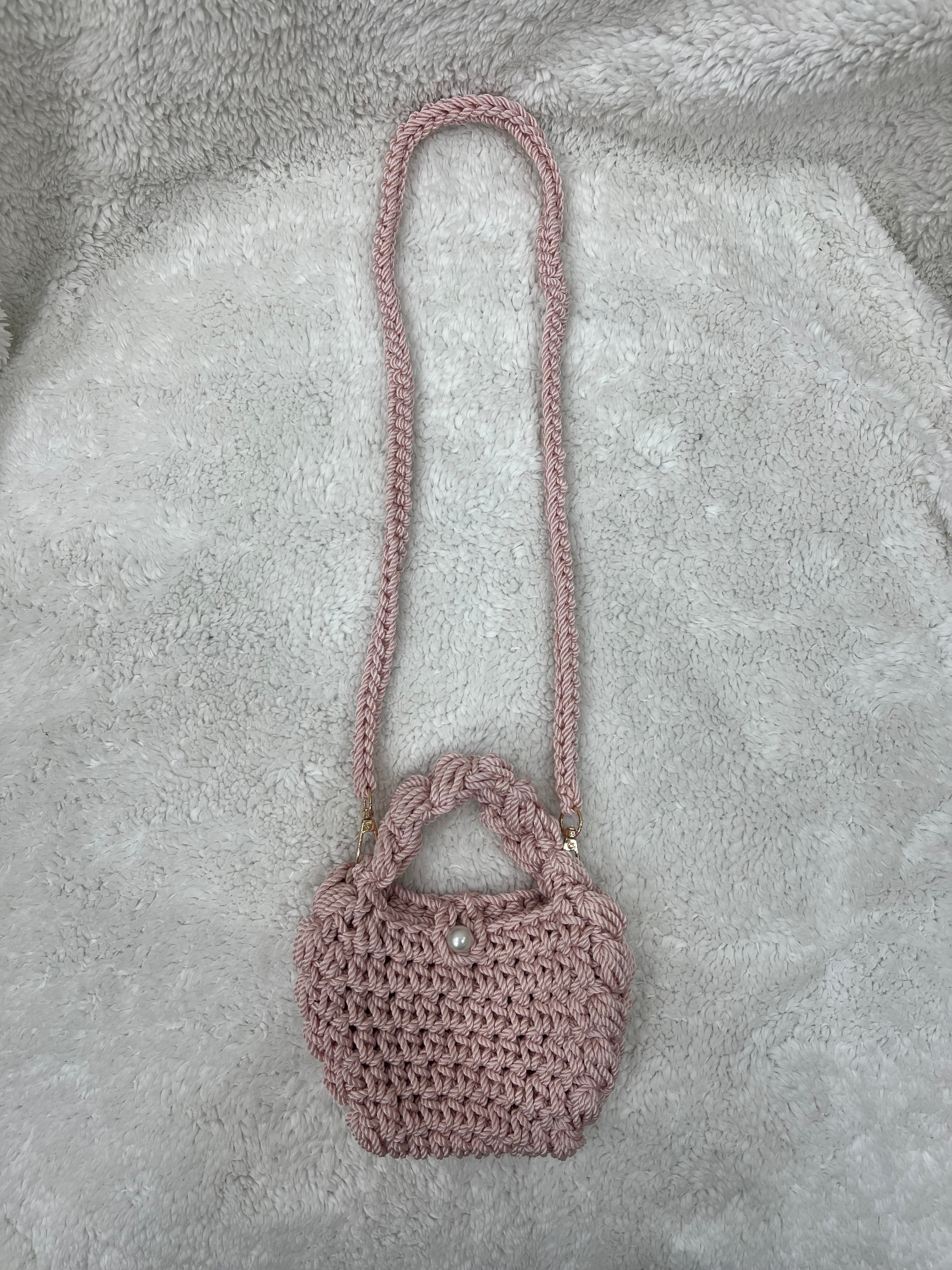 mini puffed crossbody bag /pink