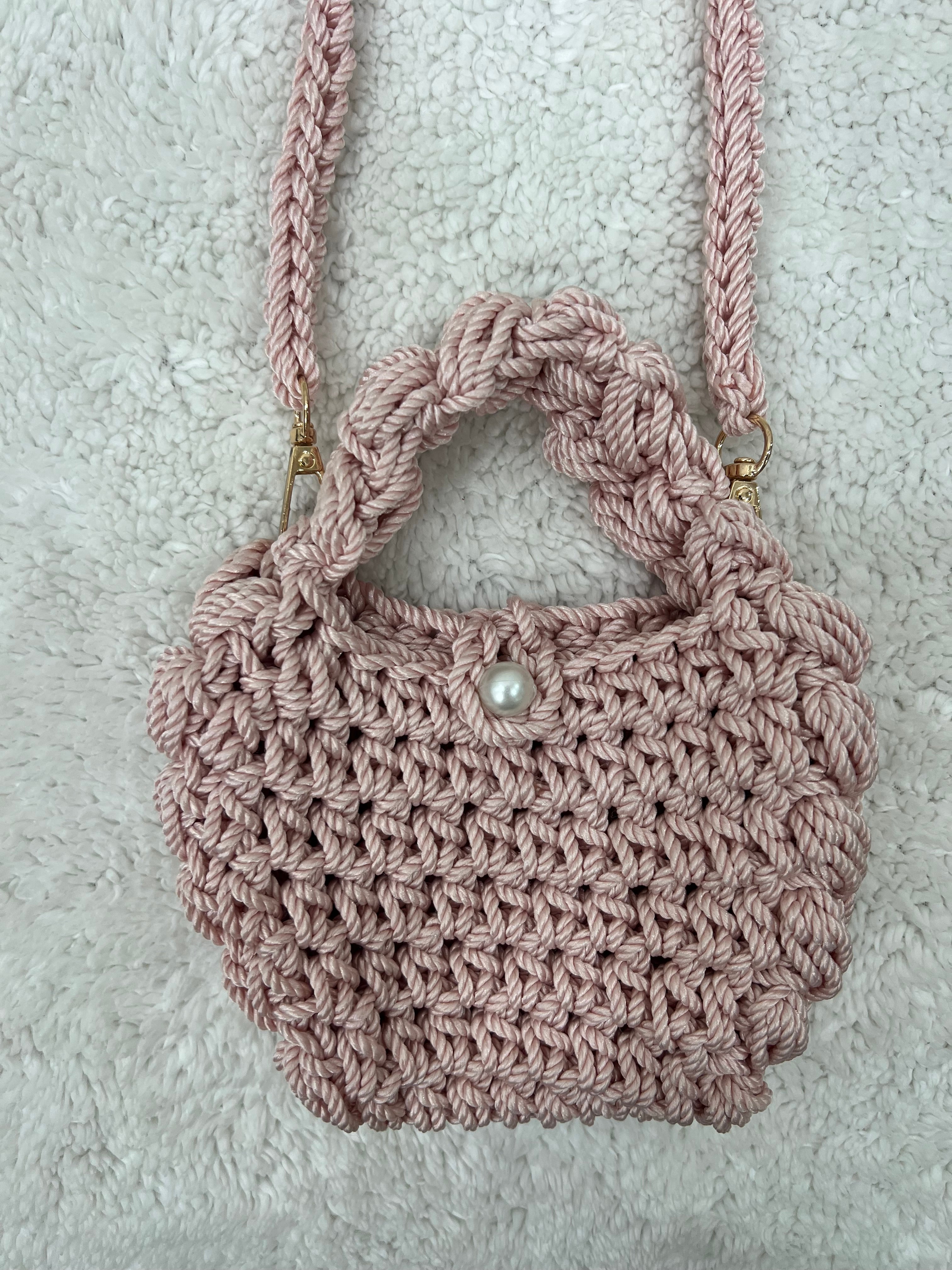 mini puffed crossbody bag /pink