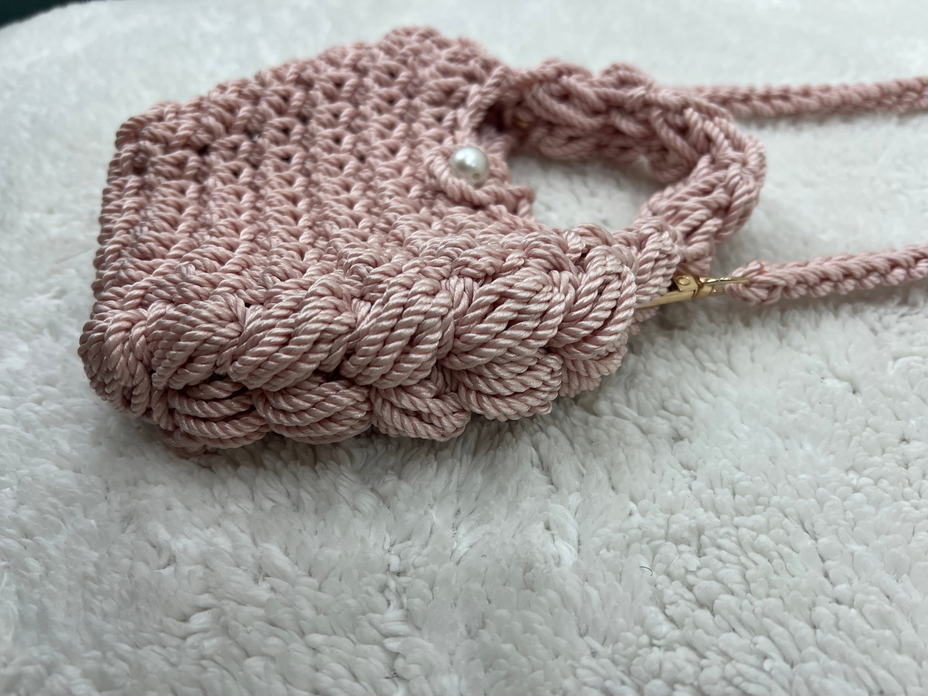 mini puffed crossbody bag /pink