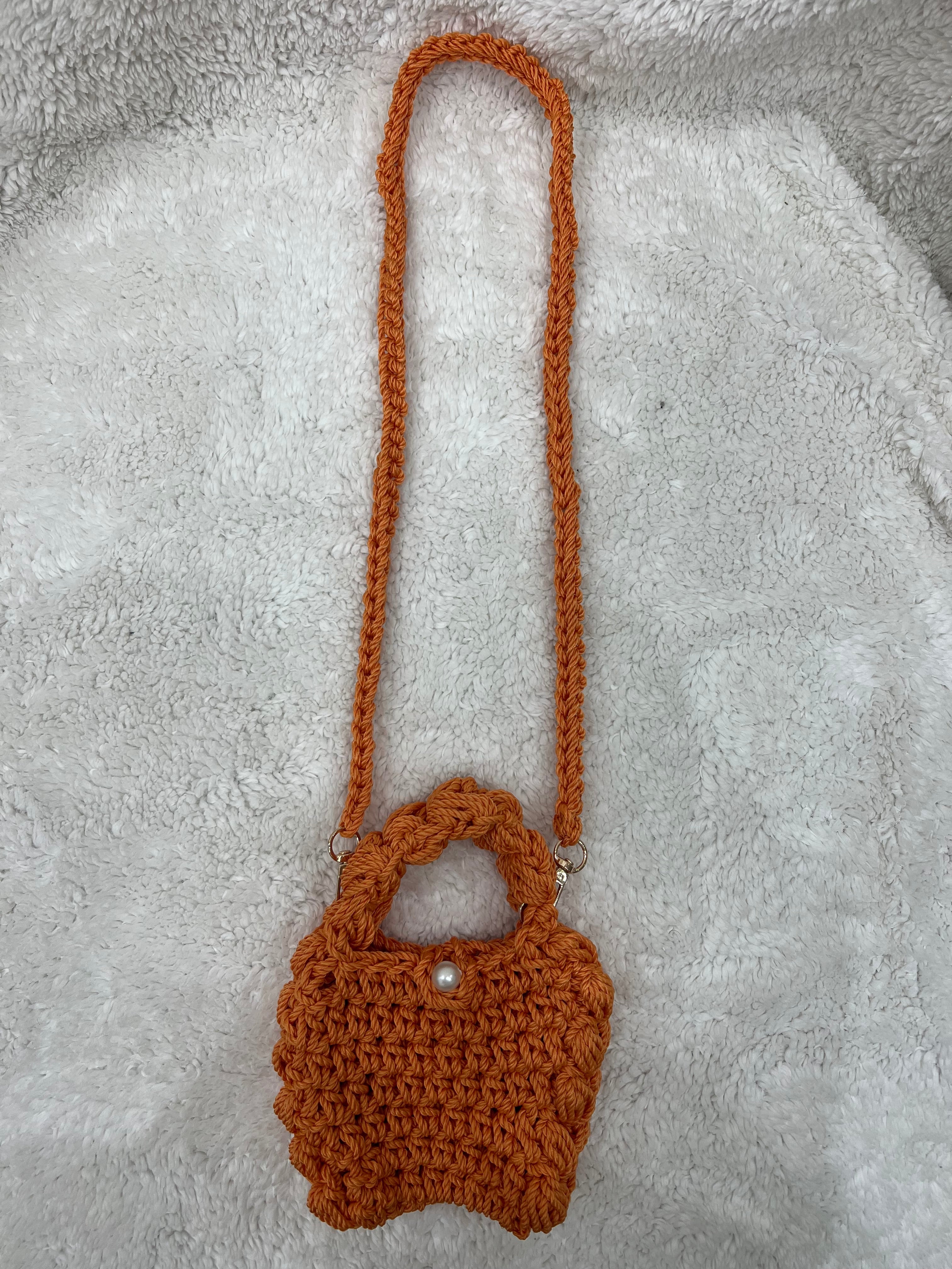 mini puffed crossbody bag /orange