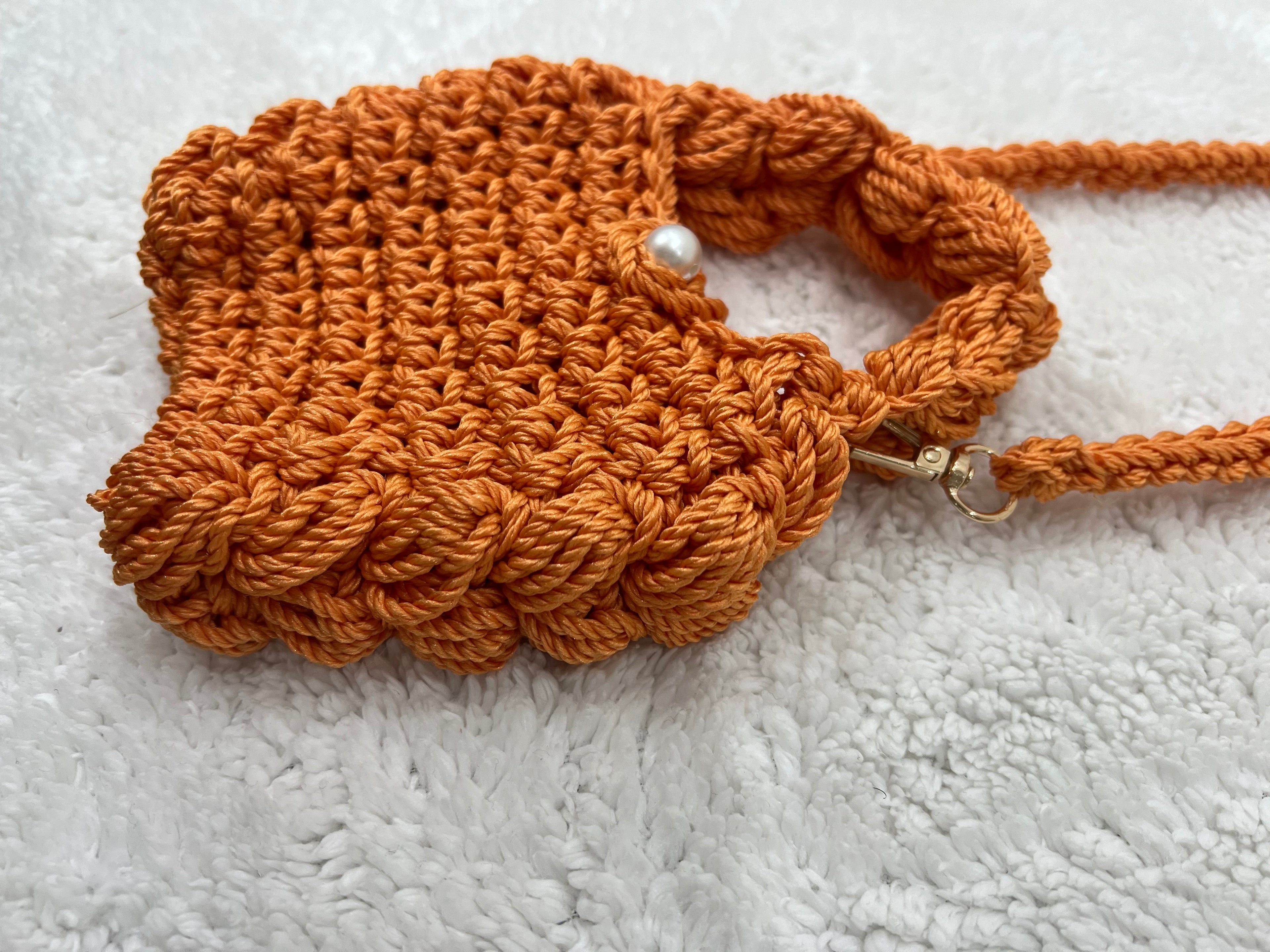 mini puffed crossbody bag /orange