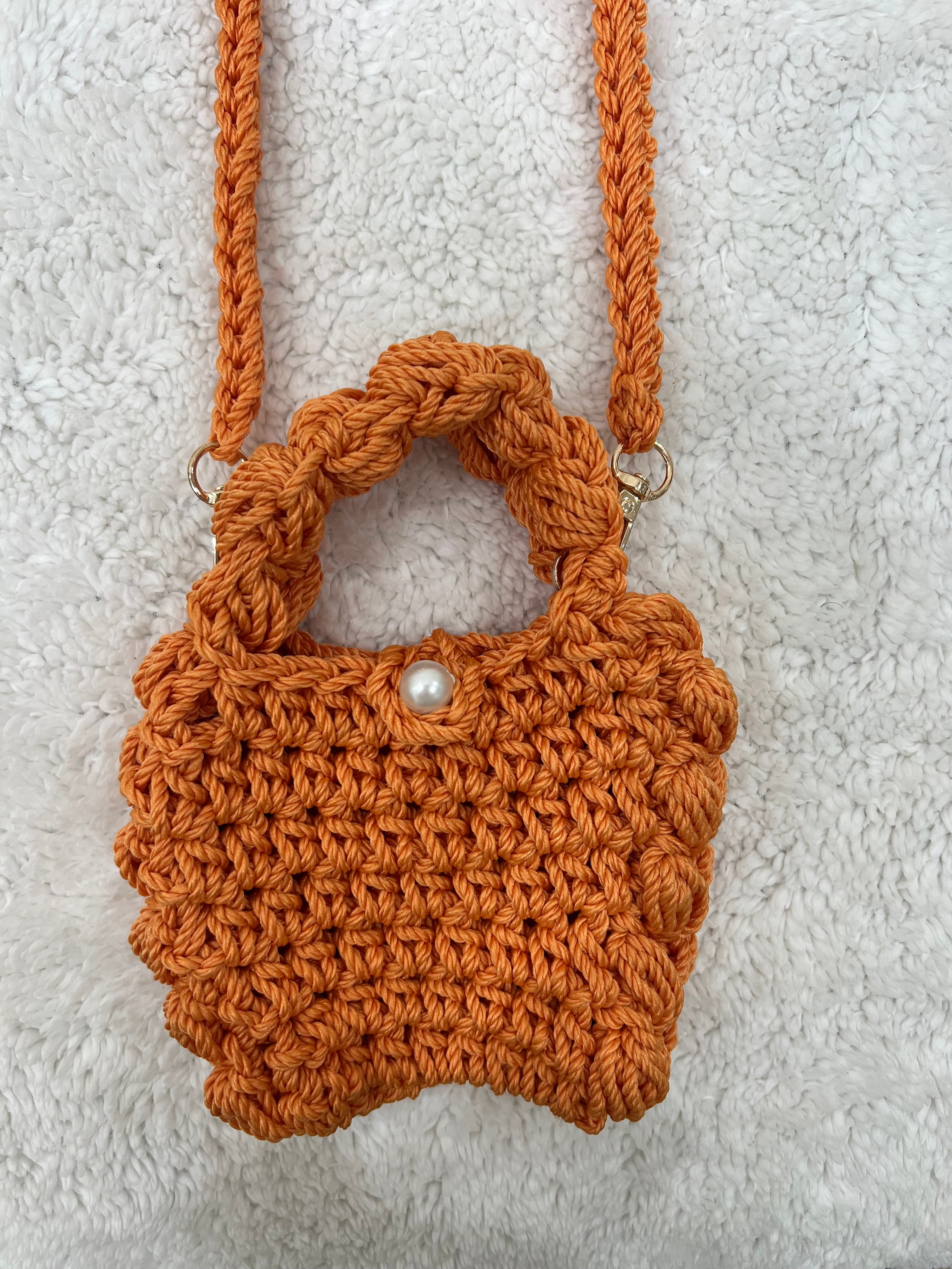 mini puffed crossbody bag /orange