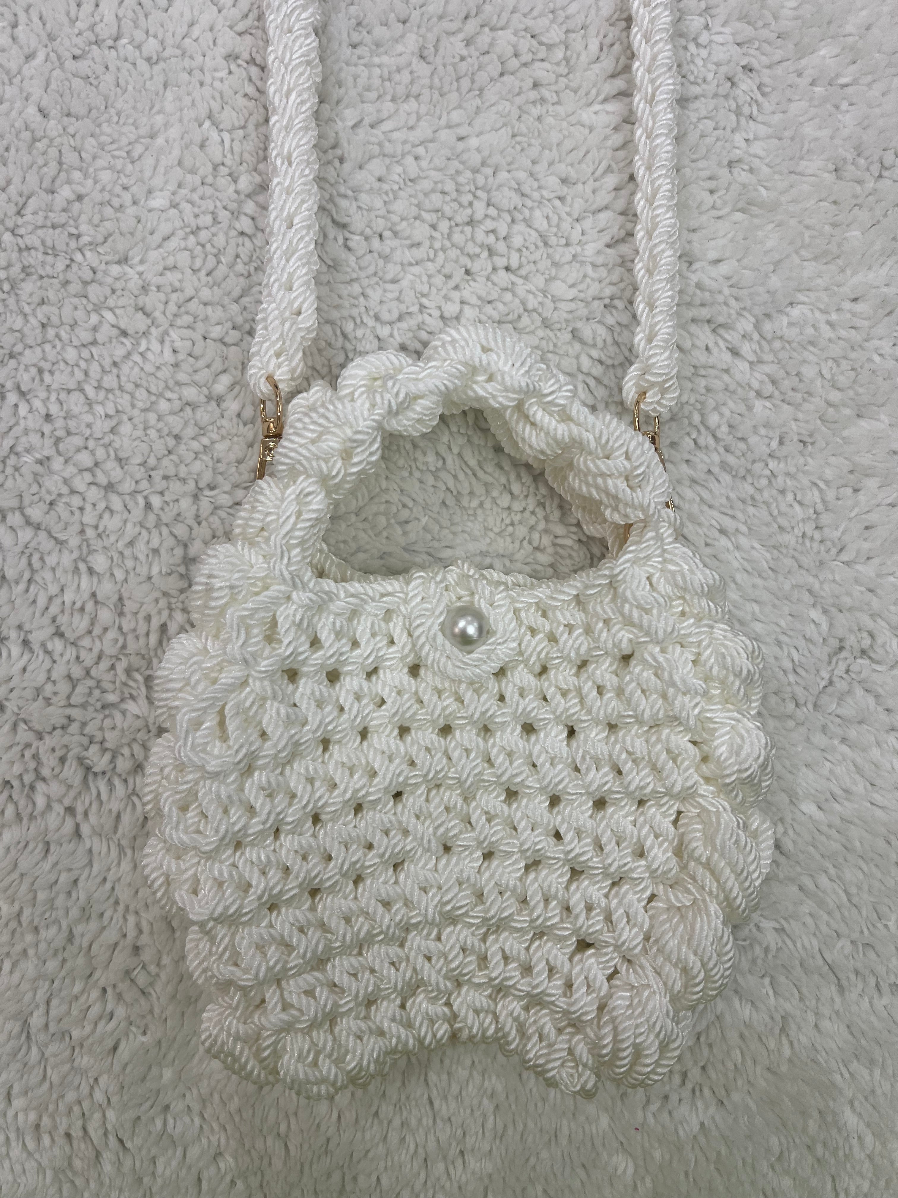 mini puffed crossbody bag /white