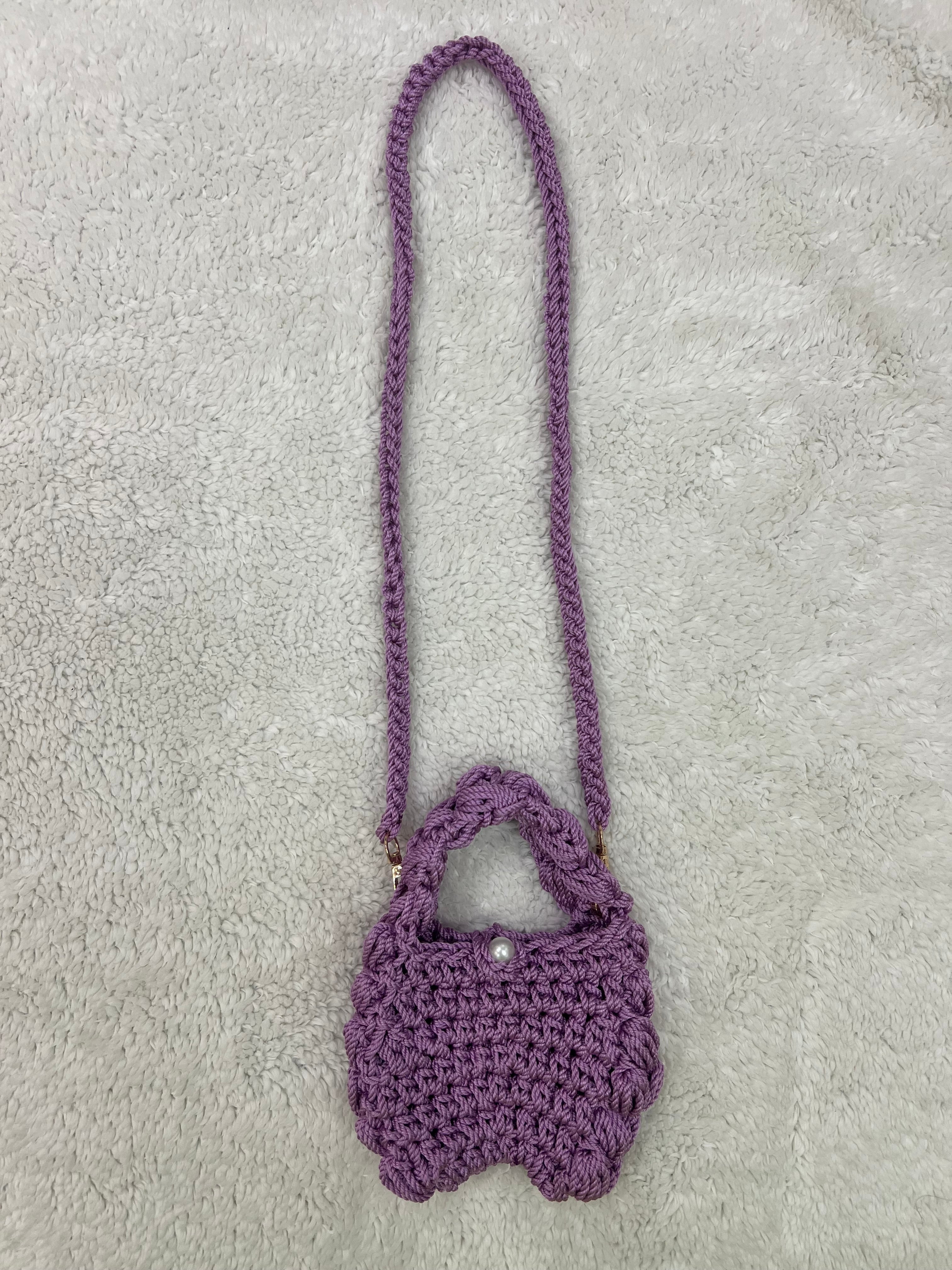 mini puffed crossbody bag /lavender