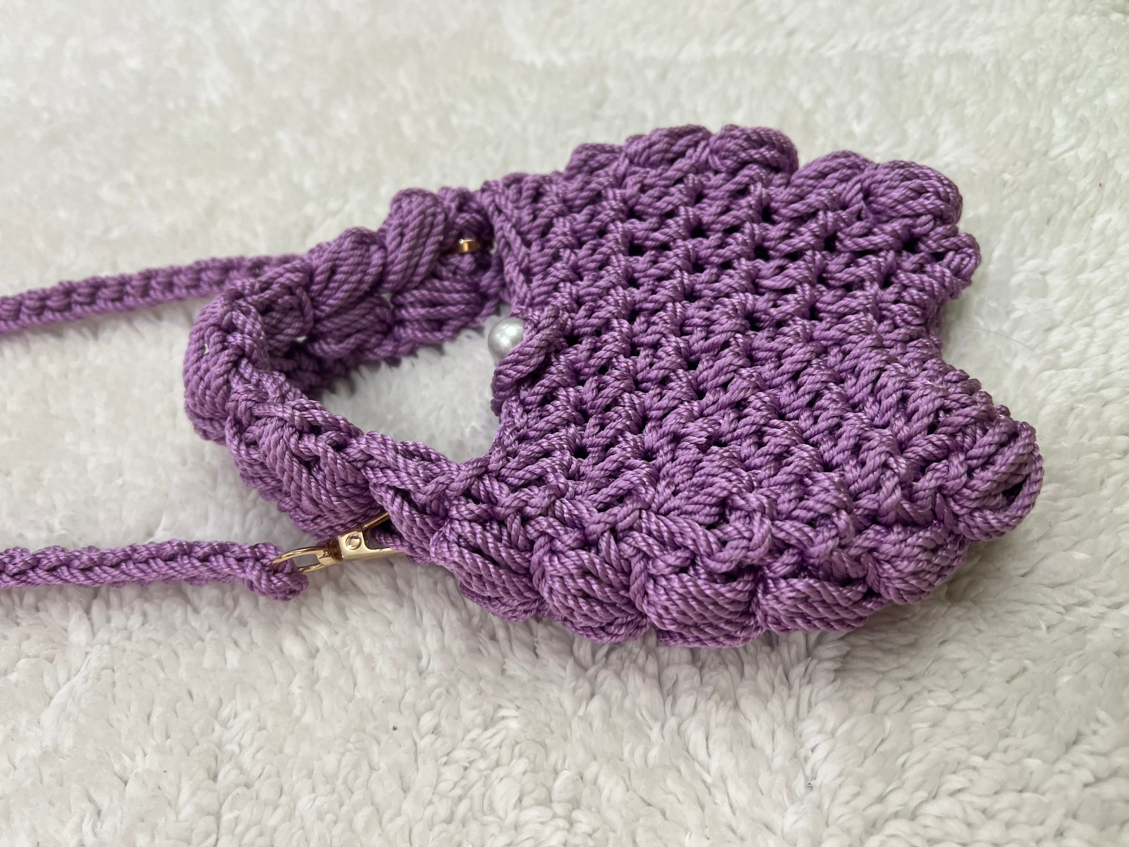 mini puffed crossbody bag /lavender