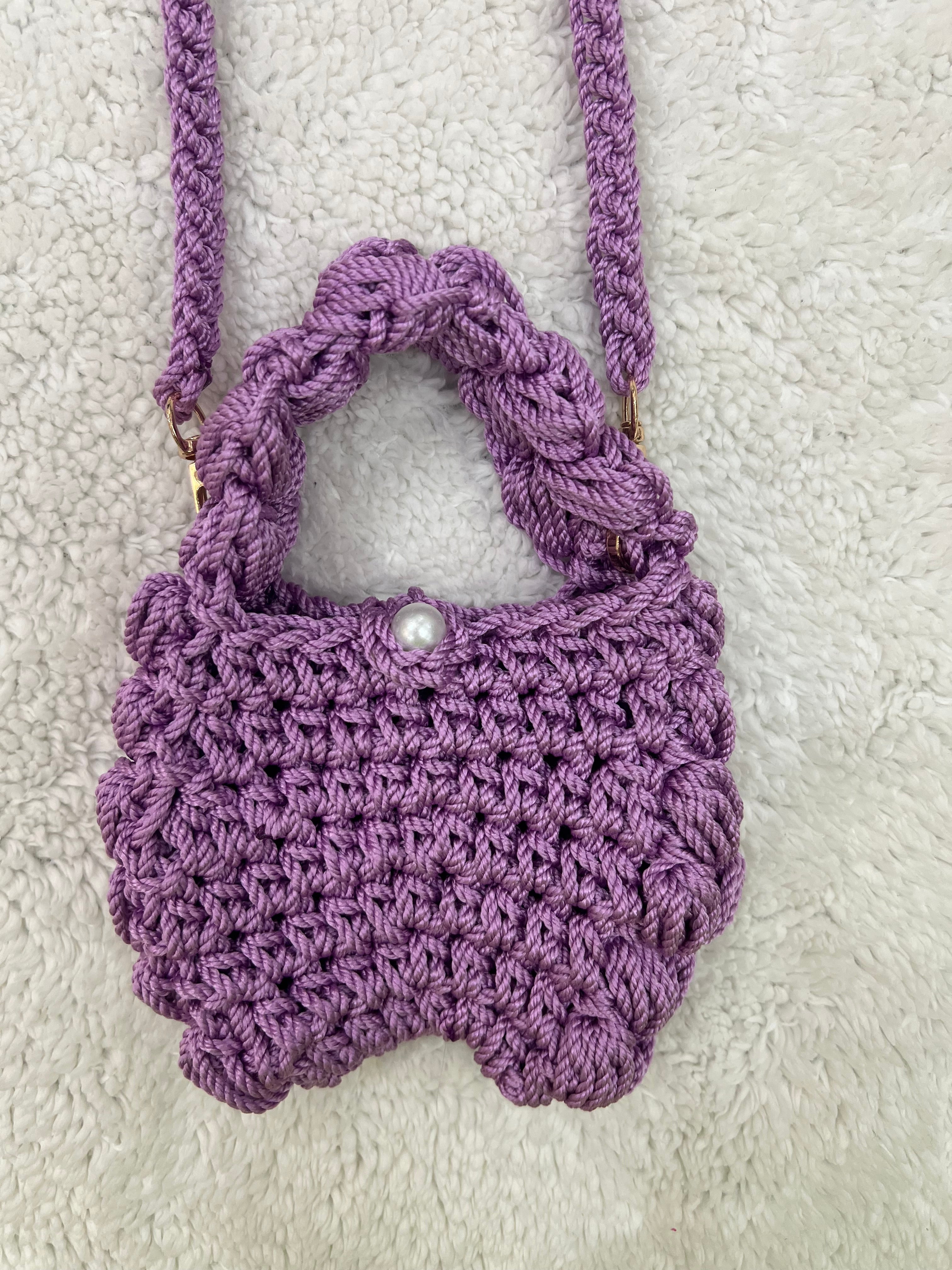 mini puffed crossbody bag /lavender
