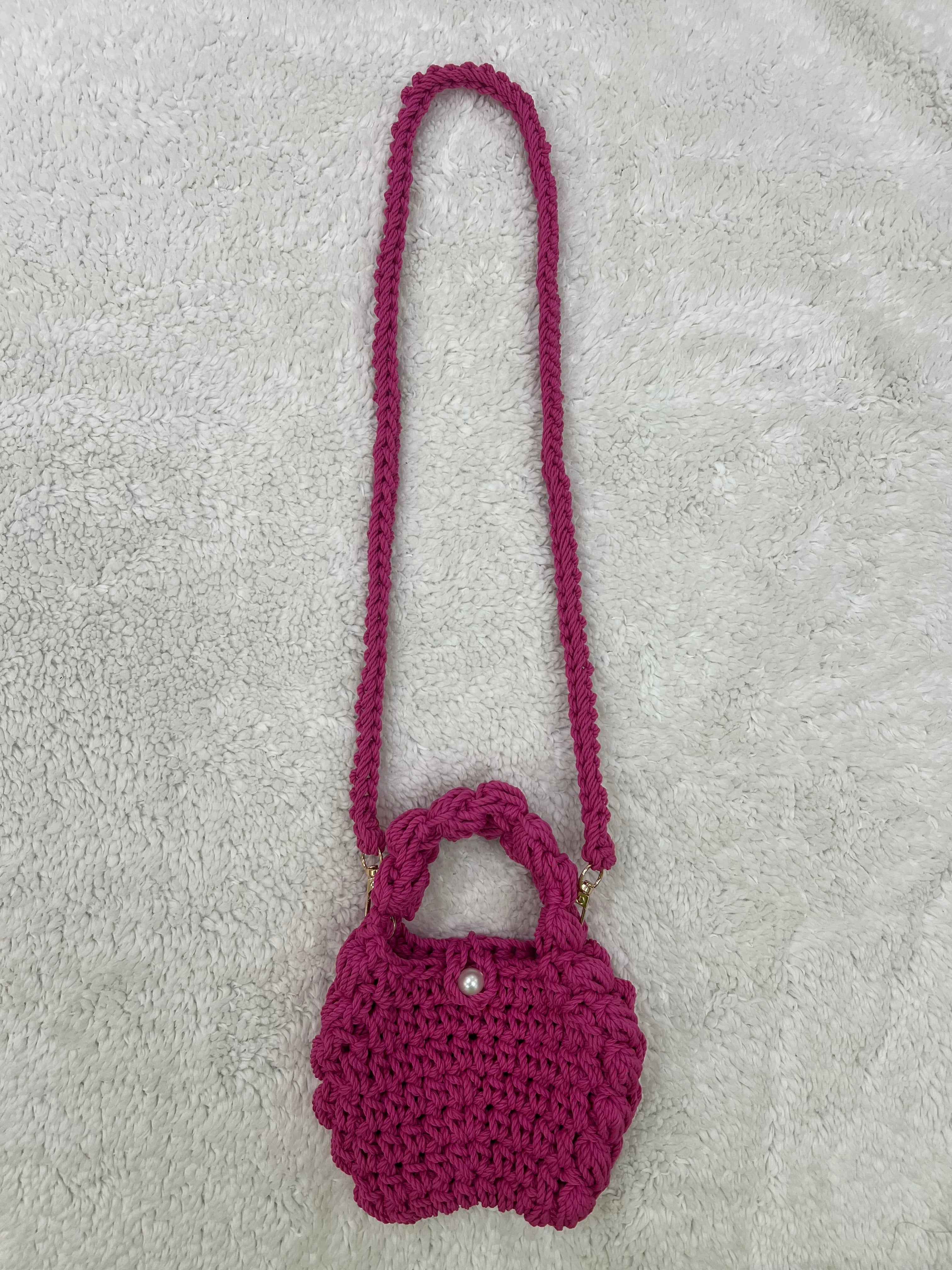 mini puffed crossbody bag /fuchsia