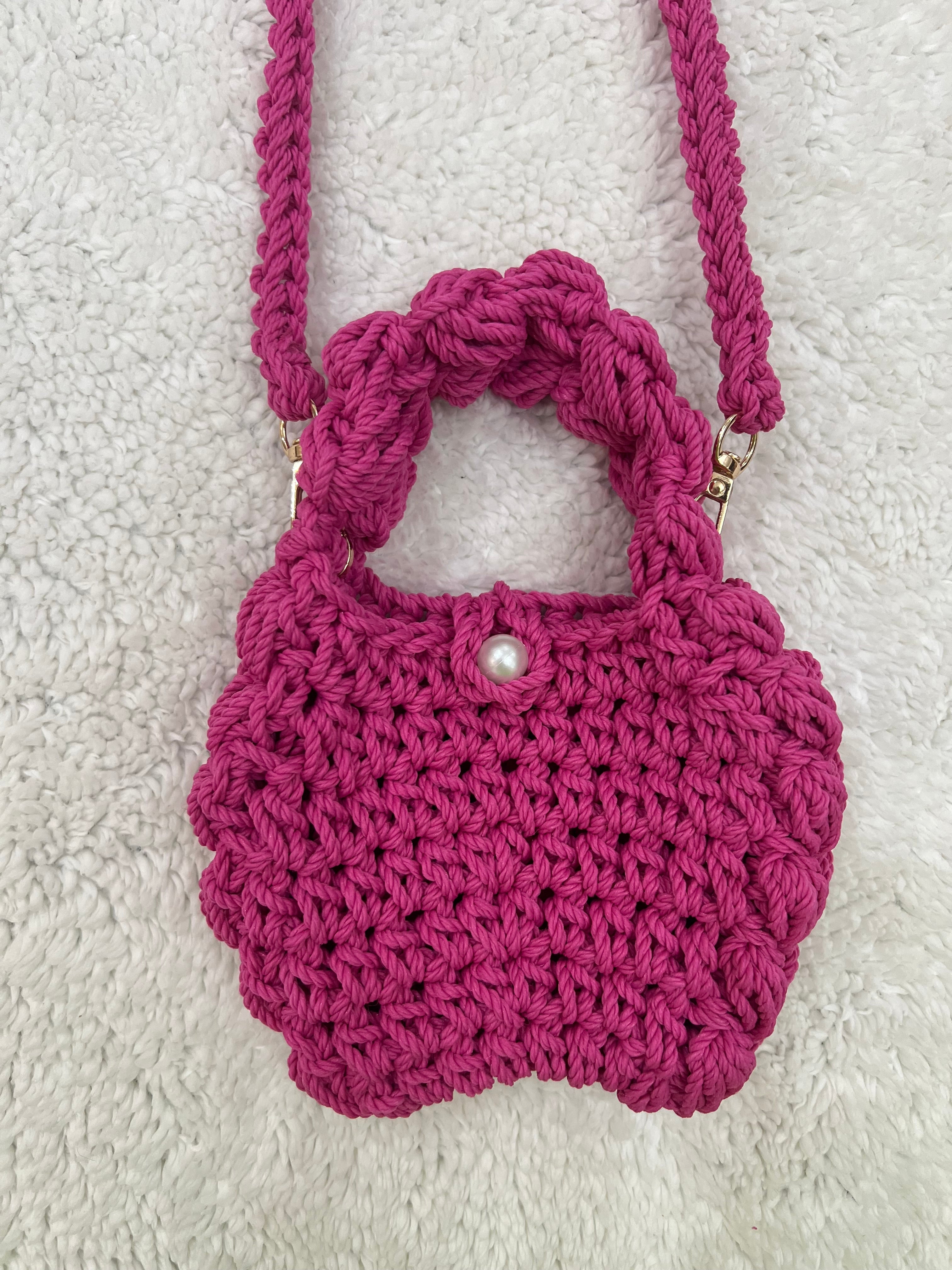 mini puffed crossbody bag /fuchsia