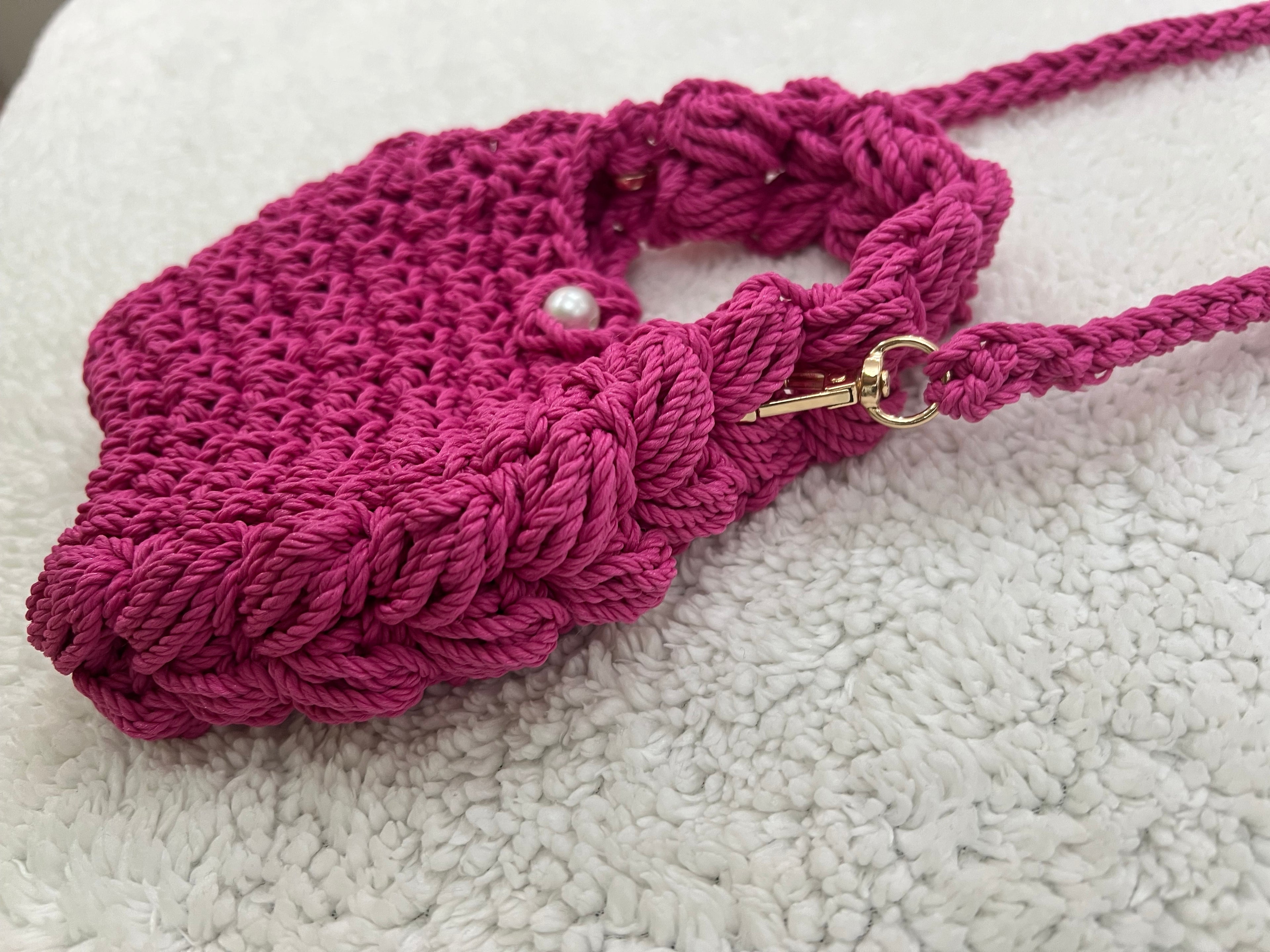 mini puffed crossbody bag /fuchsia