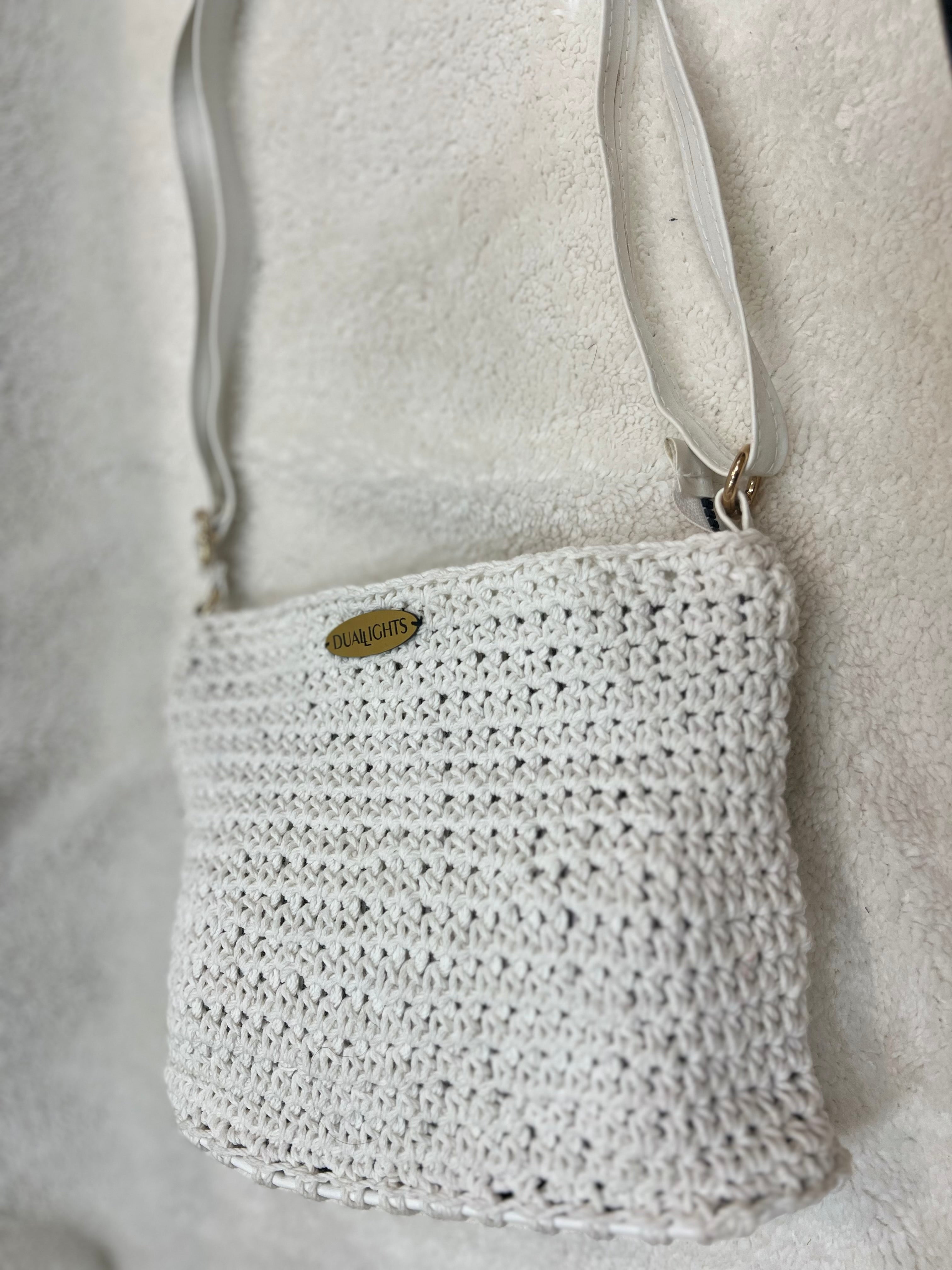 essential crossbody bag, white / white