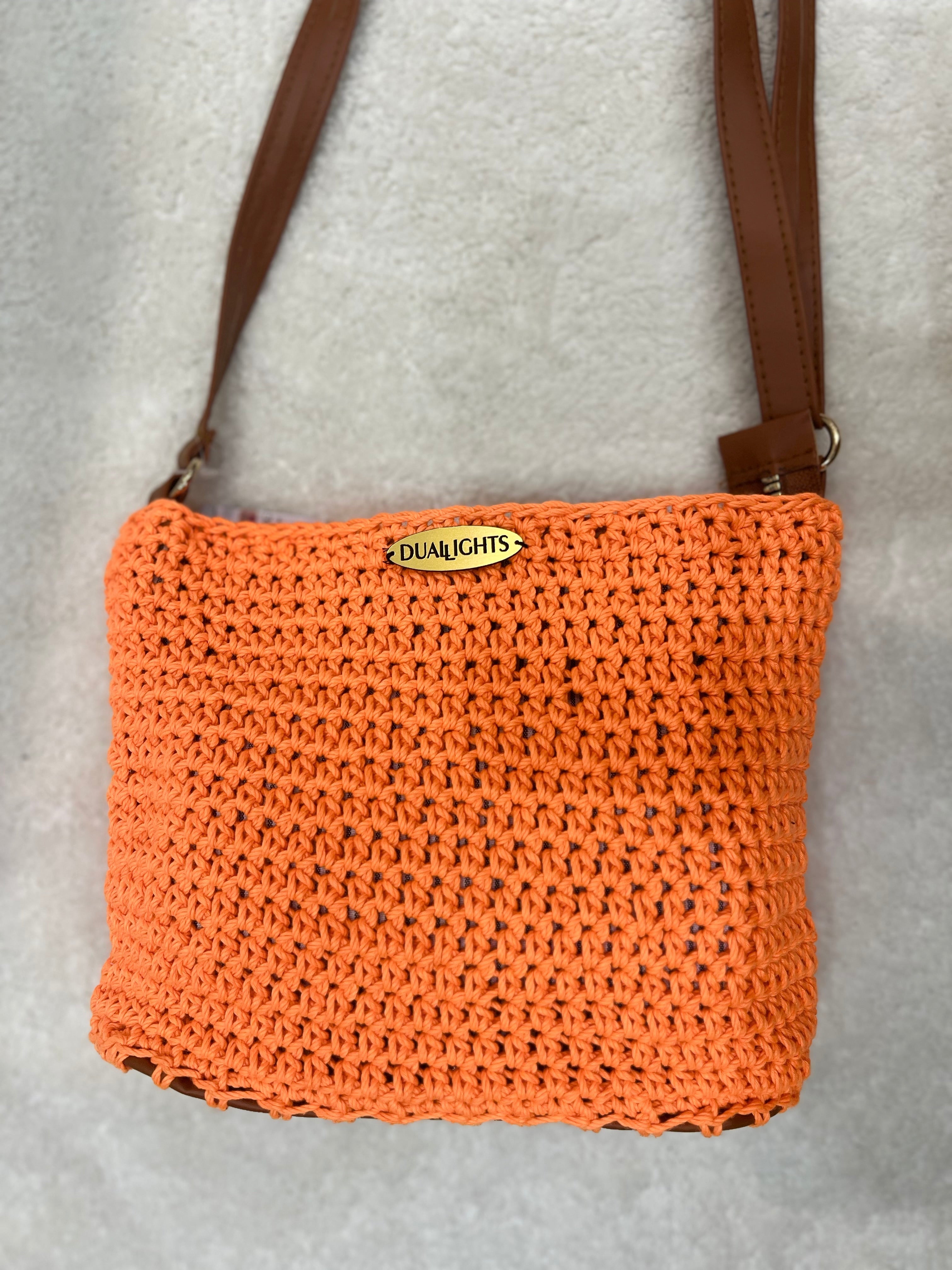 essential crossbody bag, havan / neon orange