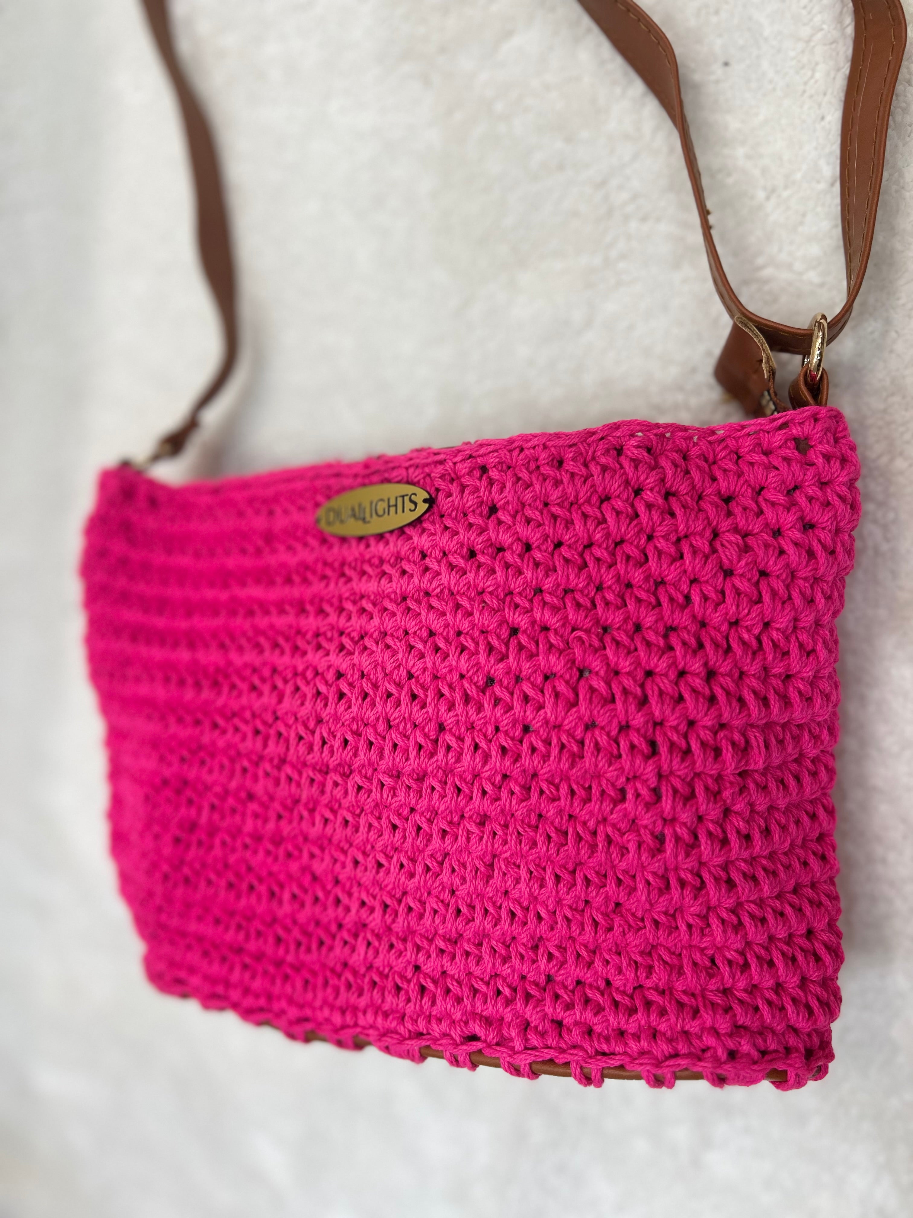 essential crossbody bag, havan / neon pink