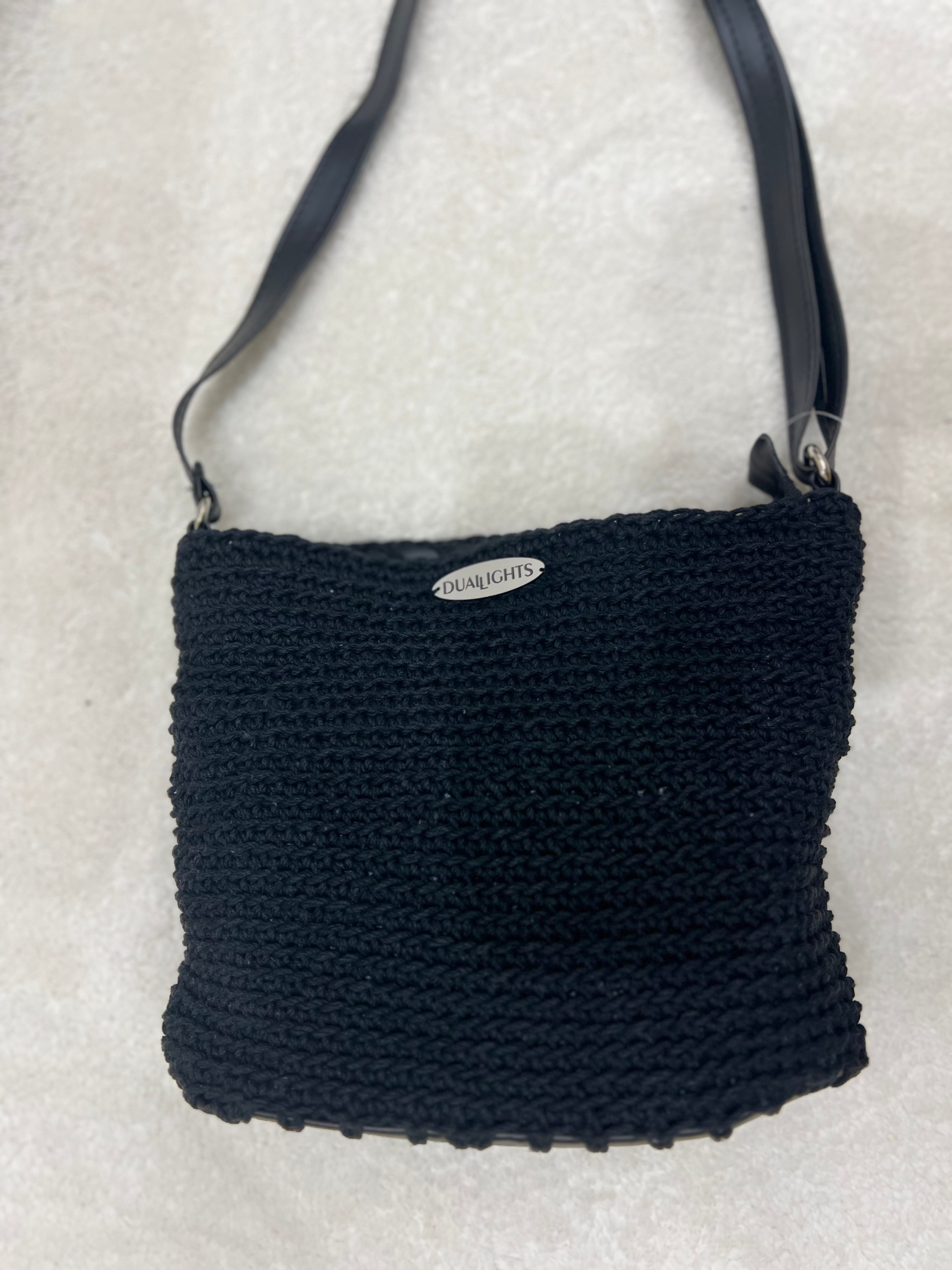 essential crossbody bag, black (silver handle)