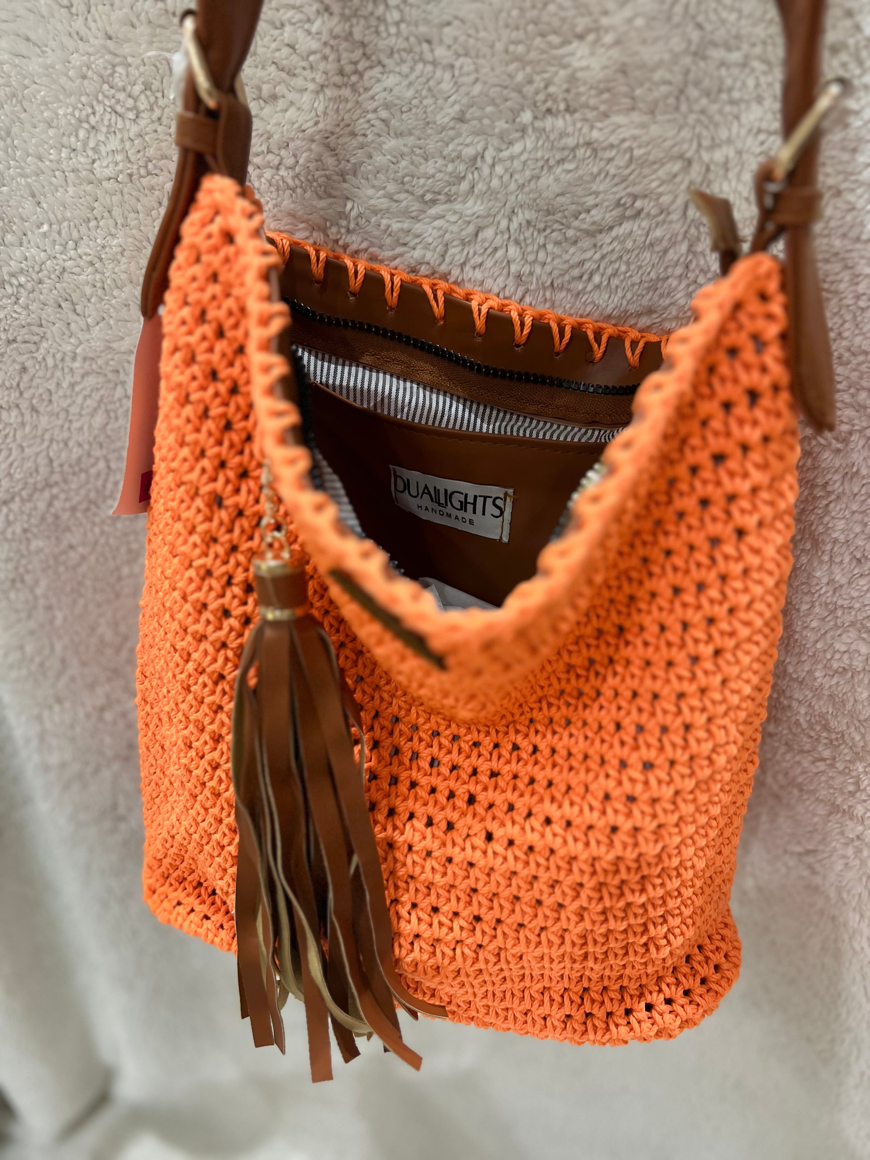 essential shoulder bag, havan / neon orange