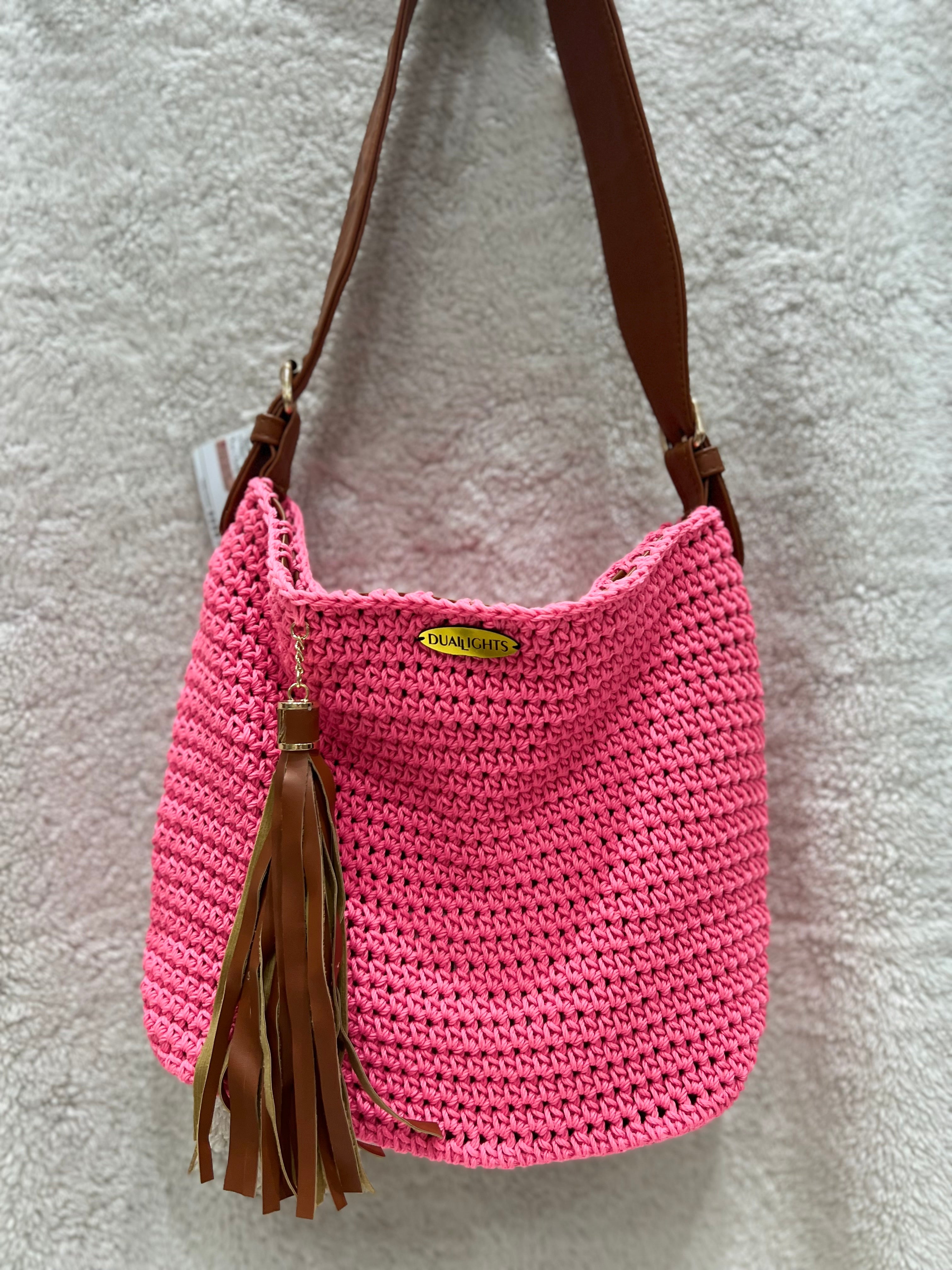 essential shoulder bag, havan / neon pink