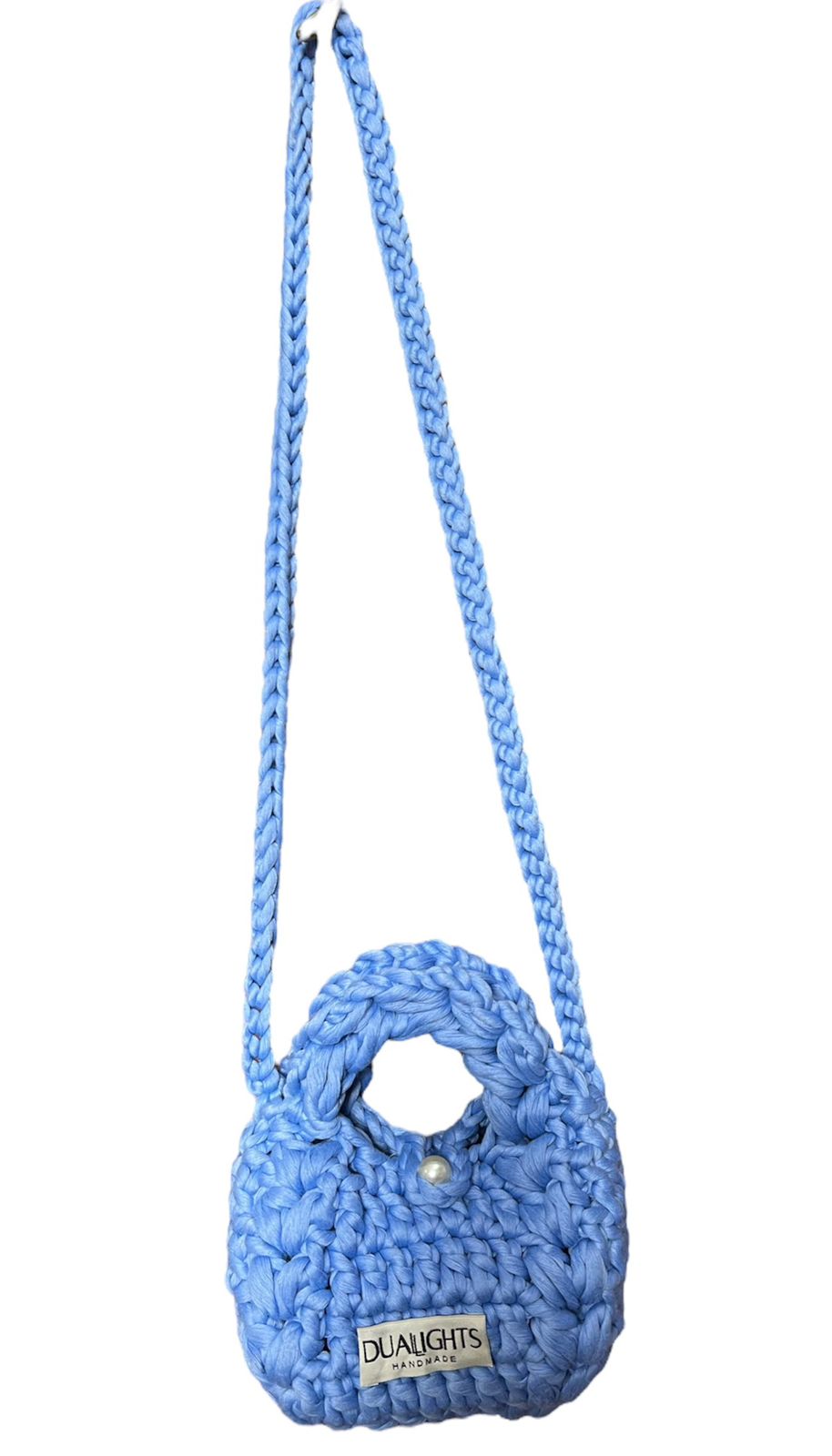mini puffed 3d crossbody bag , deep baby blue