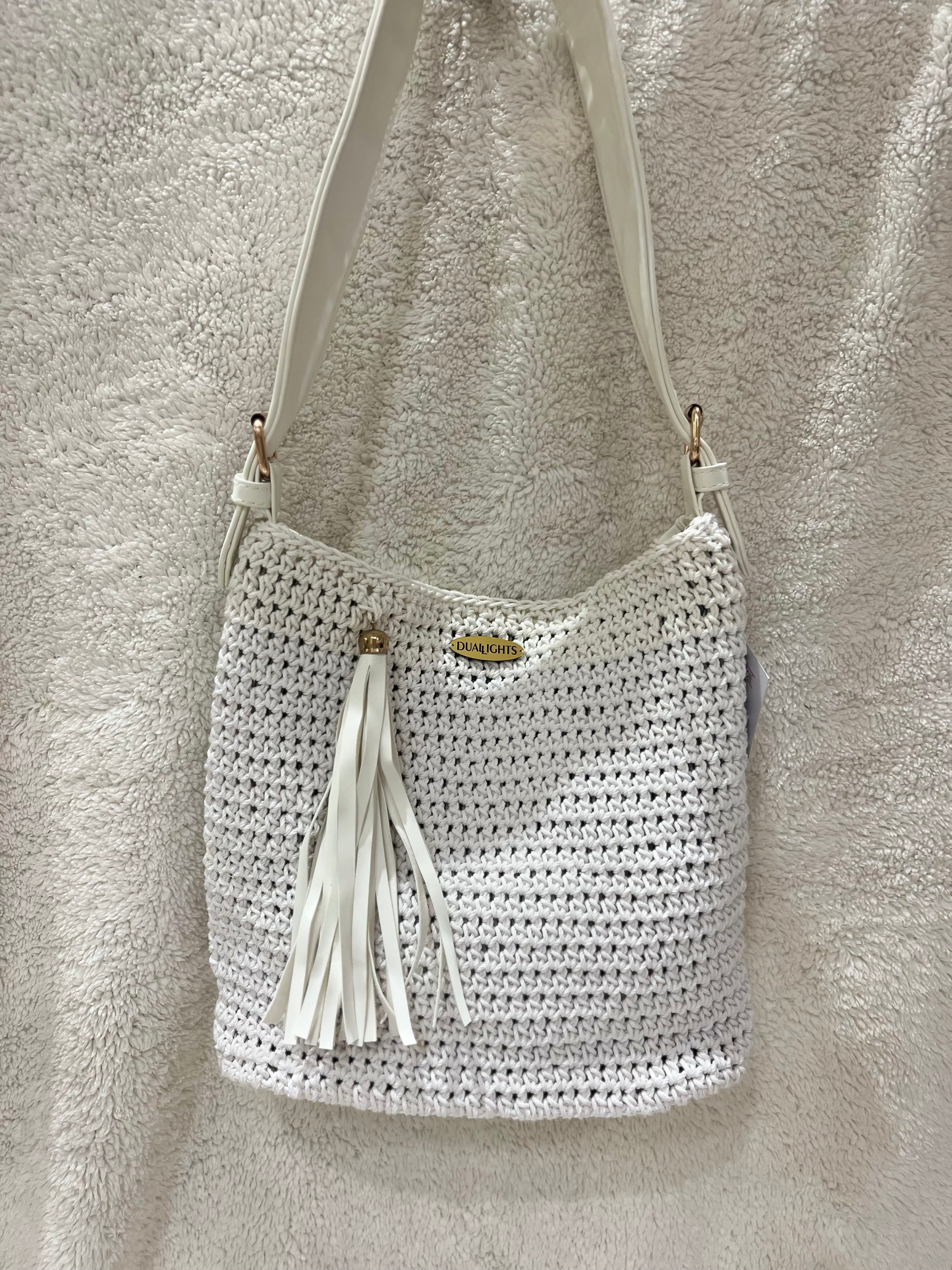 essential shoulder bag, white / white