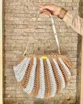 shell shoulder bag beige/white