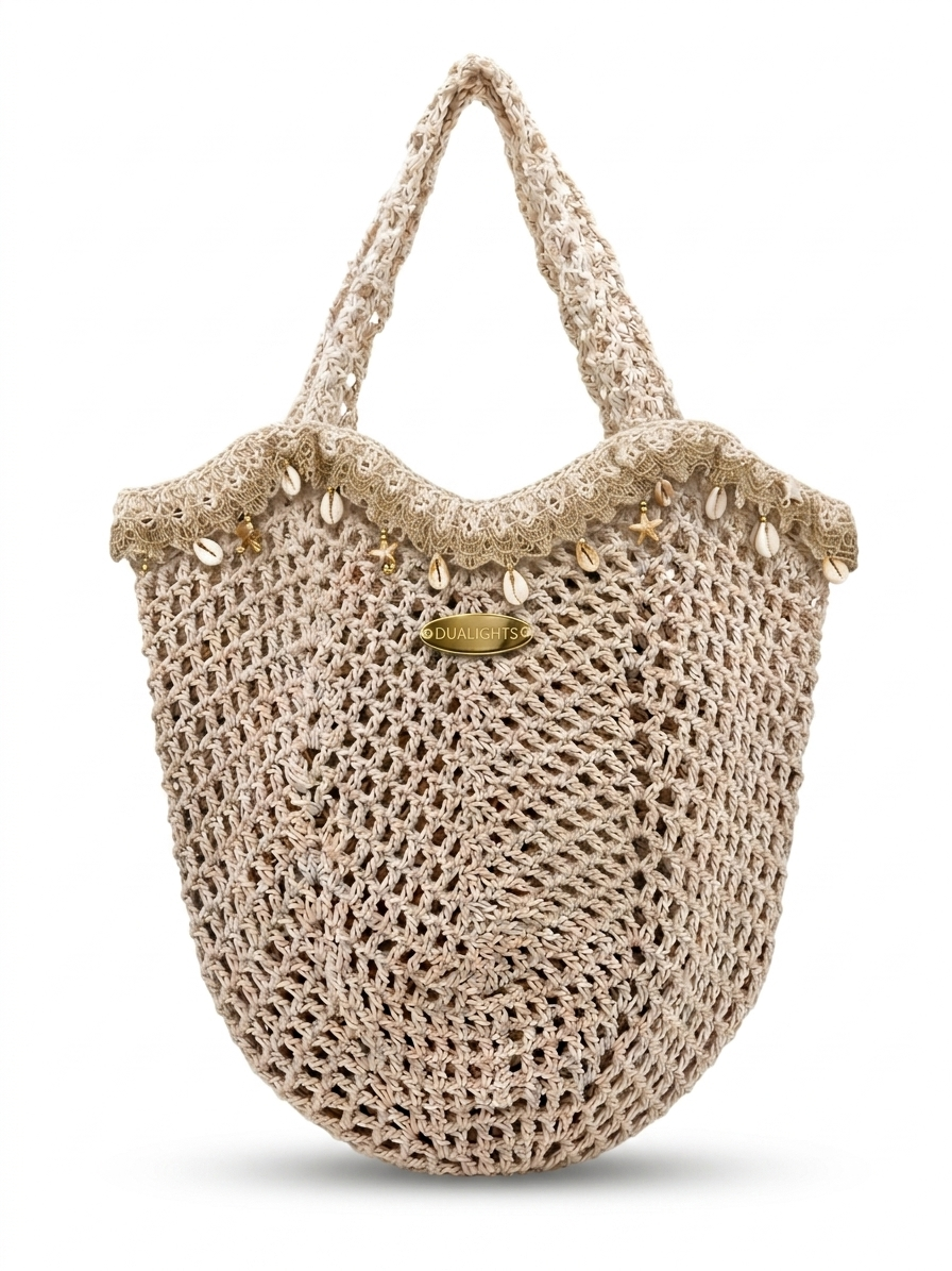 Sea Shells Net Bag, beige