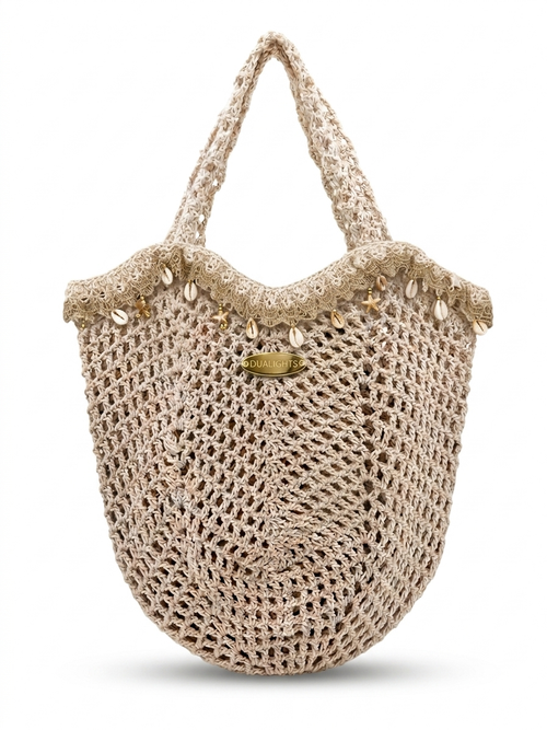 Sea Shells Net Bag, beige