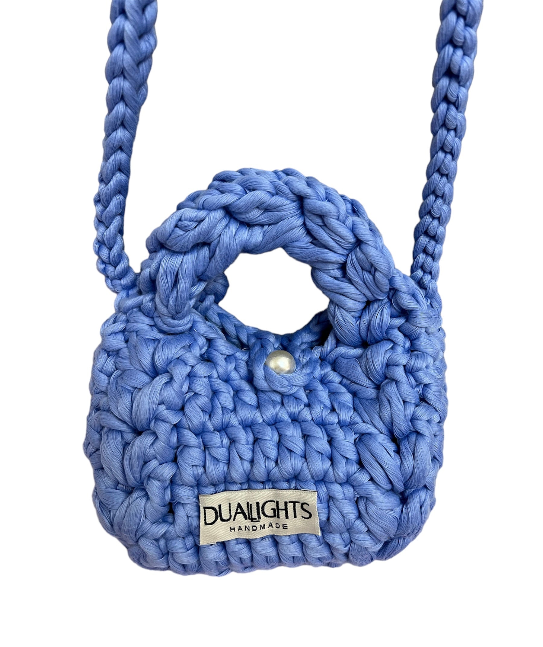 mini puffed 3d crossbody bag ,deep baby blue